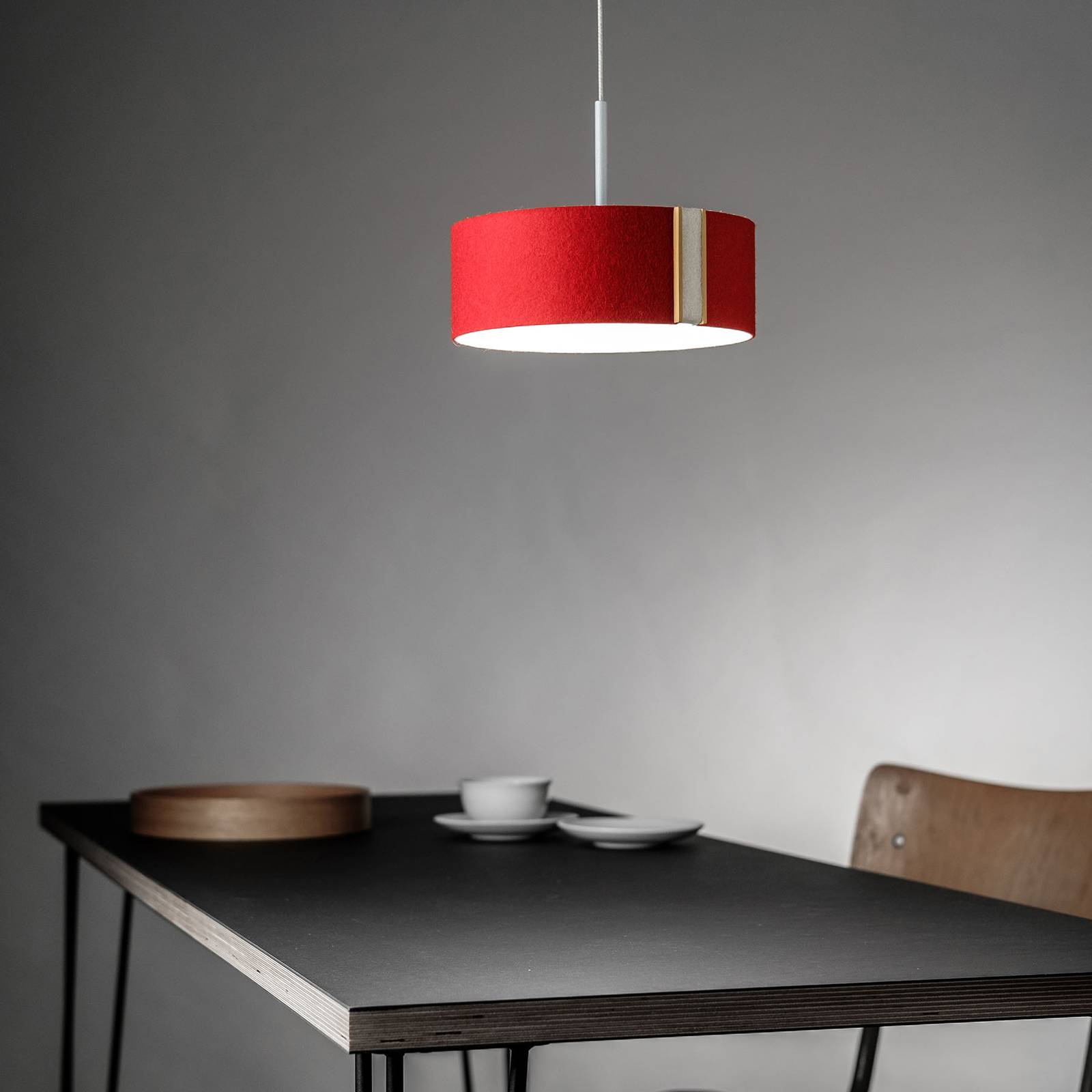 LED-riippuvalaisin LARAfelt S, 20cm punainen/villa
