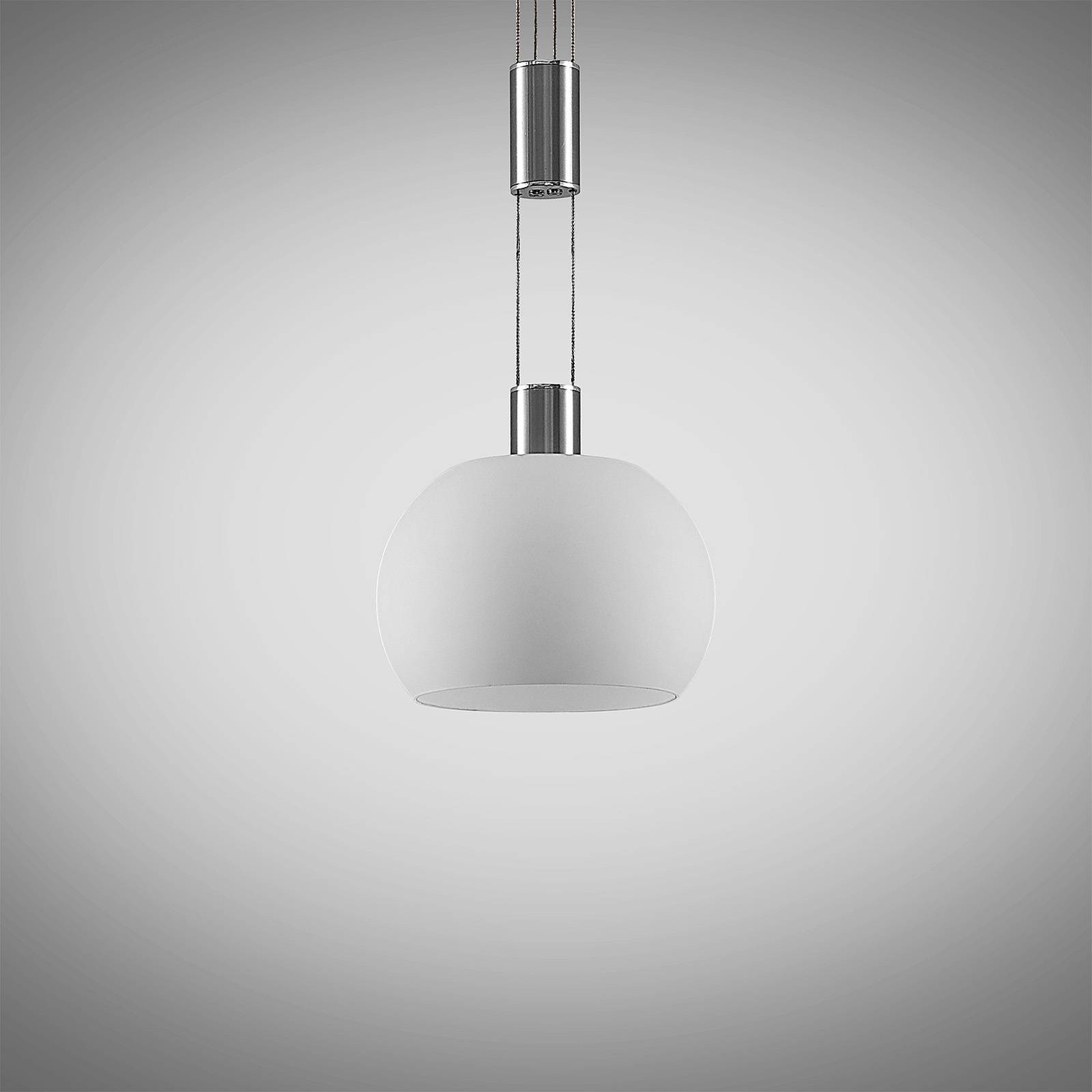 Lindby Aurell -riippuvalo, lasi, 1-lamp., nikkeli