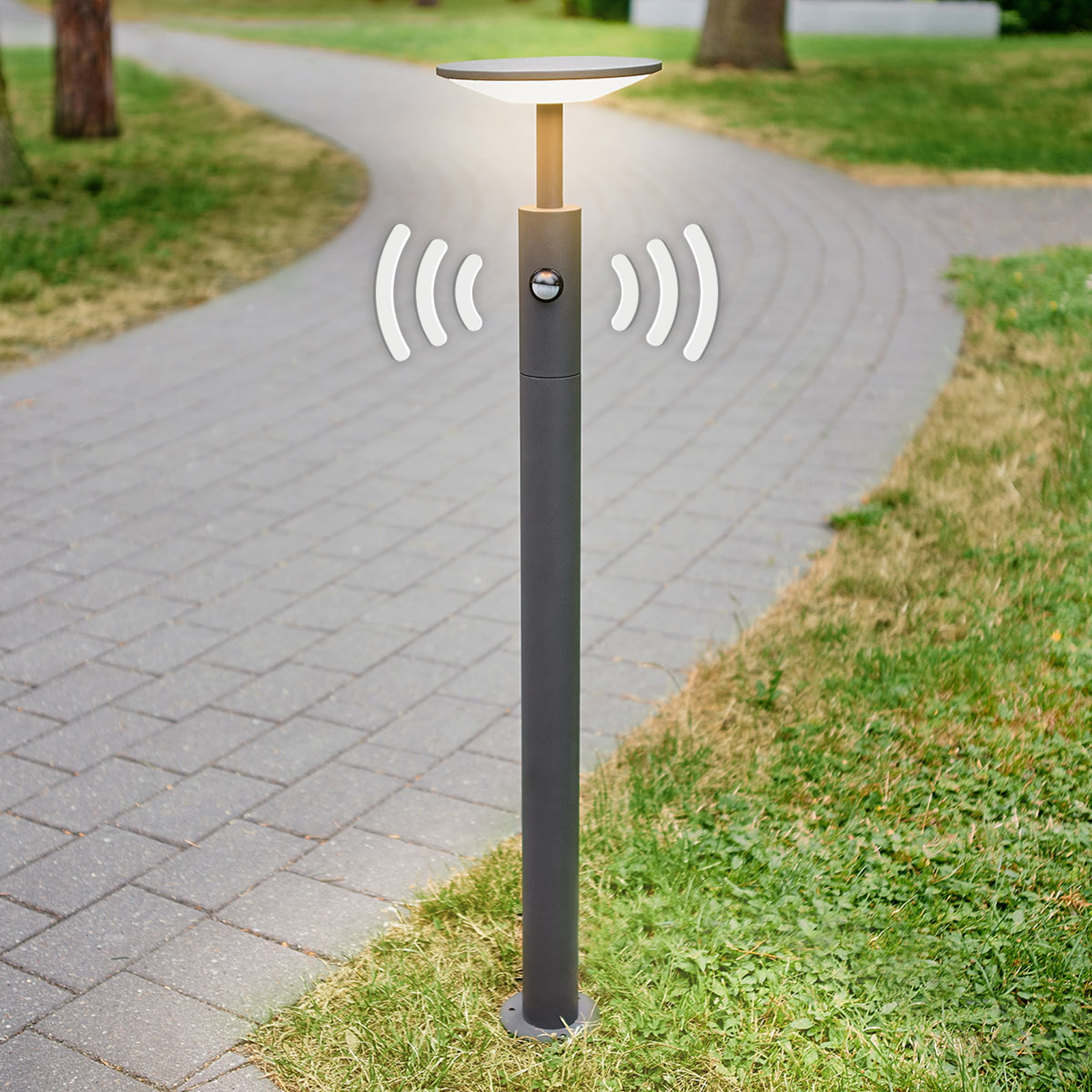 LED-pylväsvalaisin Fenia liiketunnistimella
