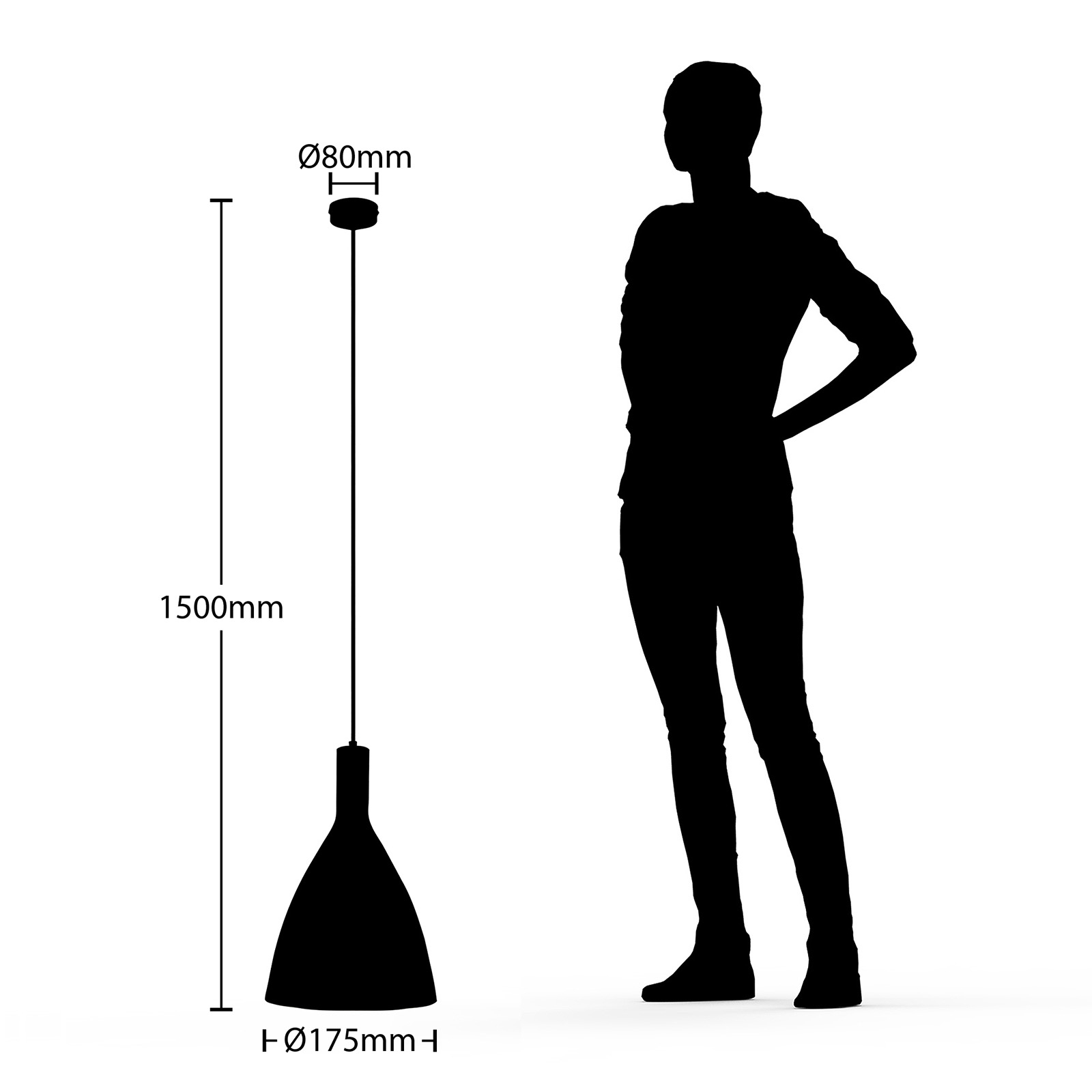 Arcchio Arthuria -riippuvalo, 1-lamp., musta