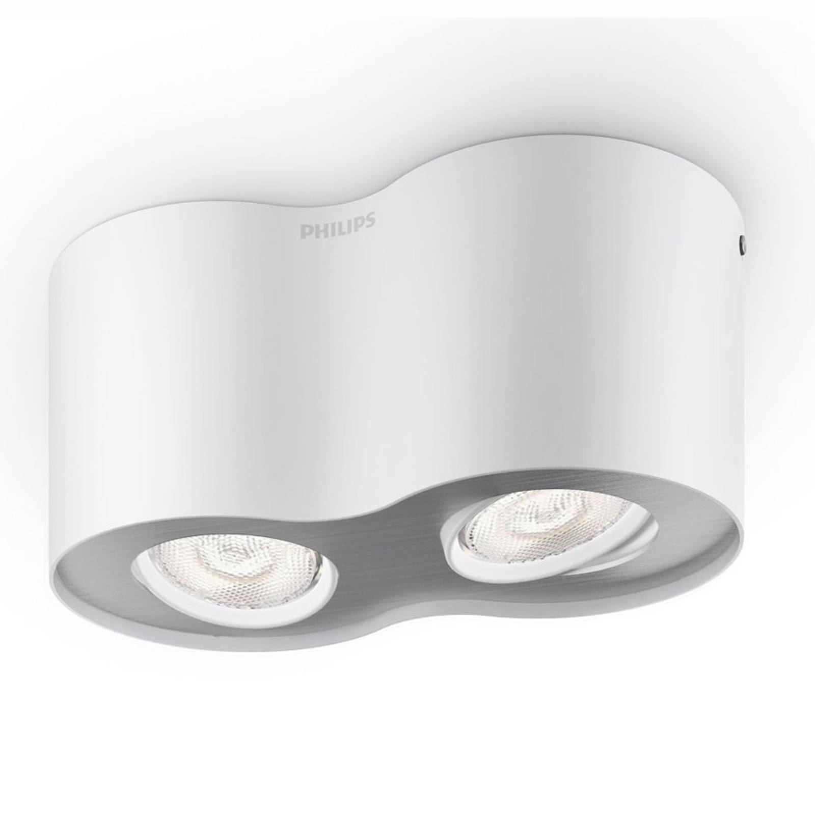 Kaksilamppuinen valkoinen LED-spottivalo Phase