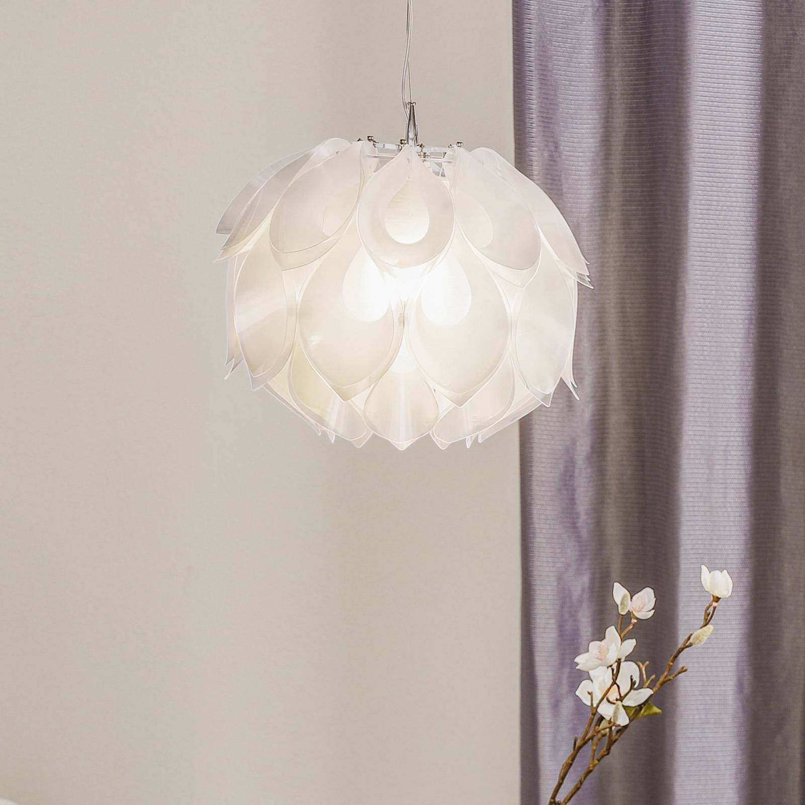 Luonnollinen riippuvalaisin Flora S, valkoinen