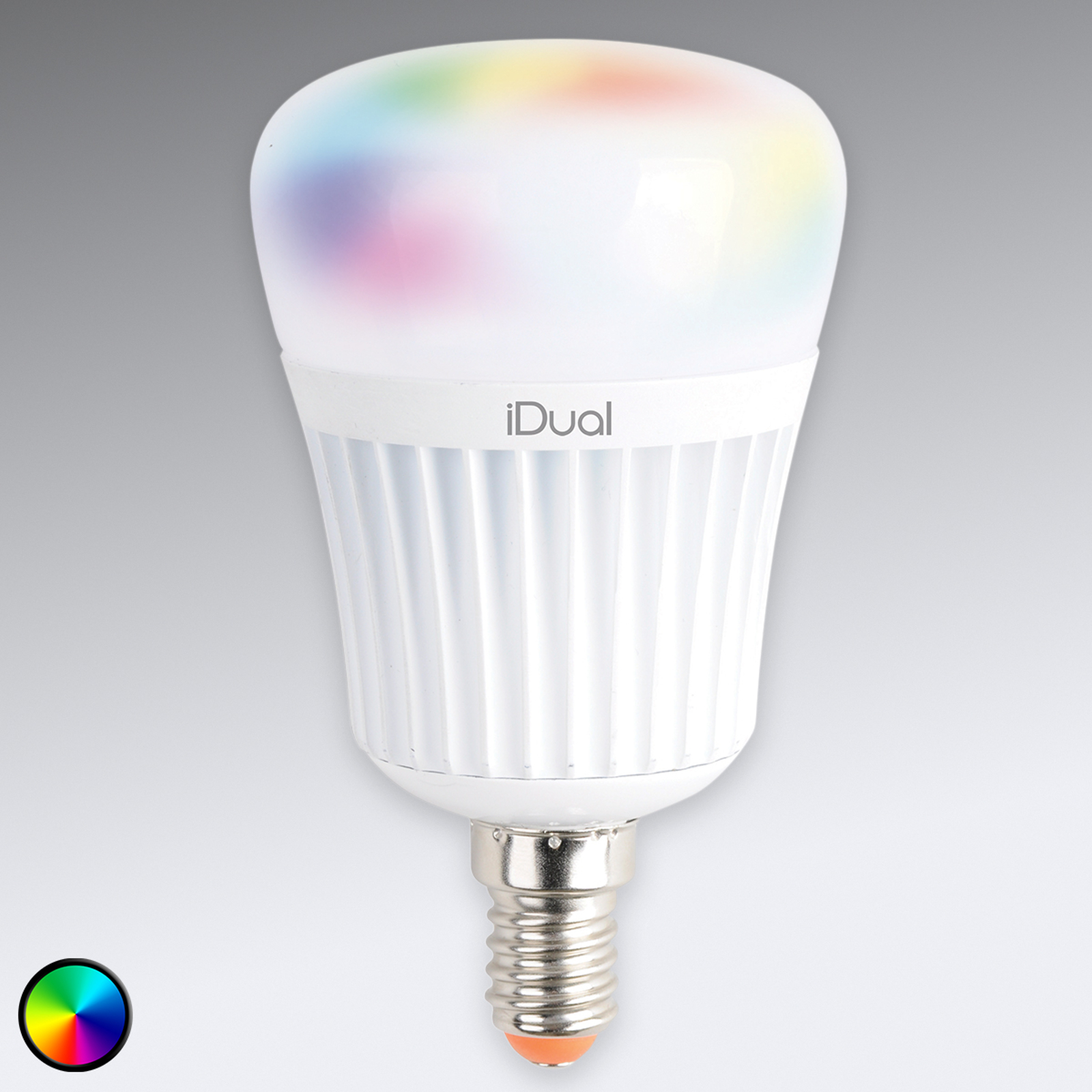 E14 iDual LED-lamppu, 7 W RGB ilman kaukosäädintä