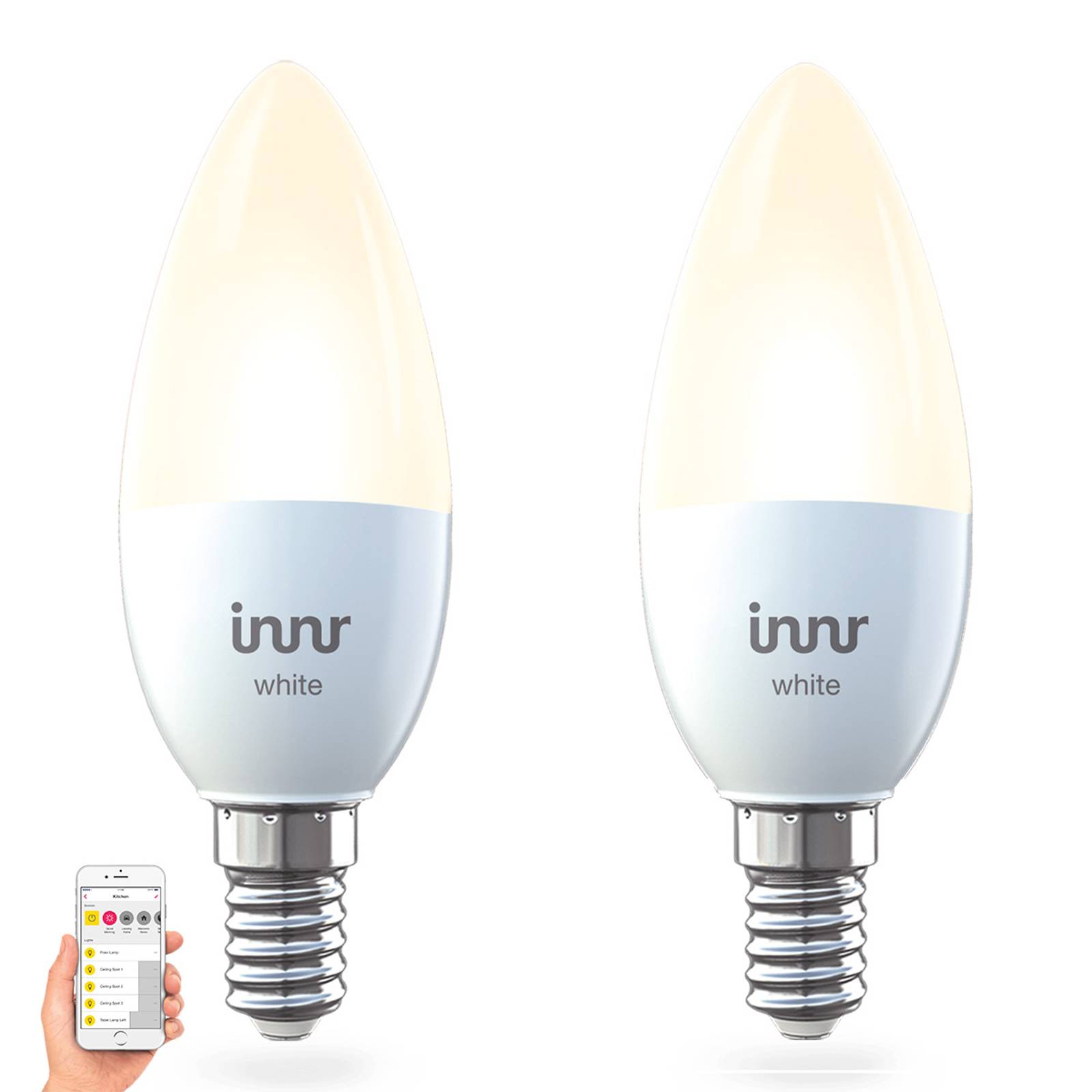 E14 5,3 W LED-lamppu Innr Smart Candle White 2 kpl