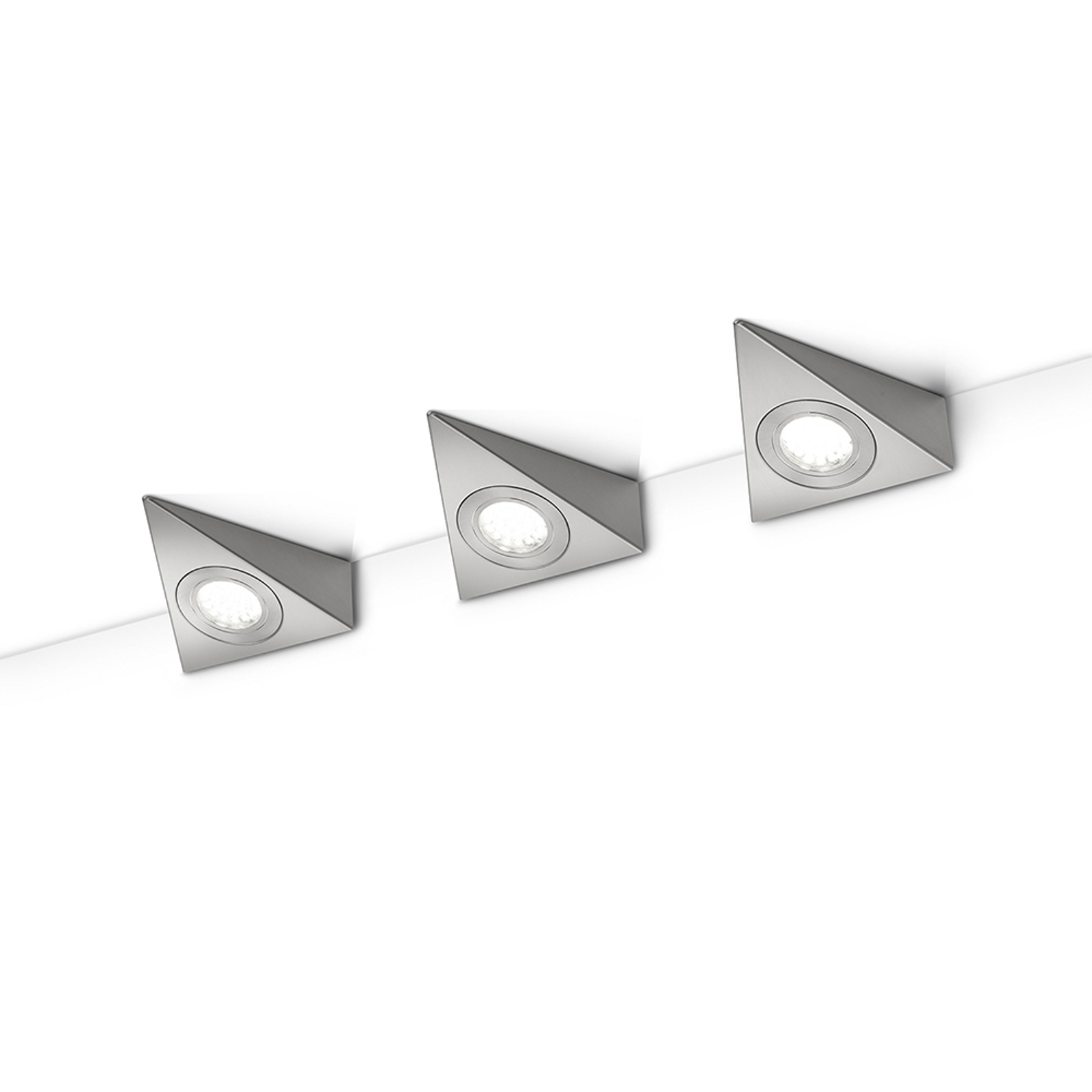 LED-kaapinalusvalaisin Ecco 3 kpl, mattanikkeli