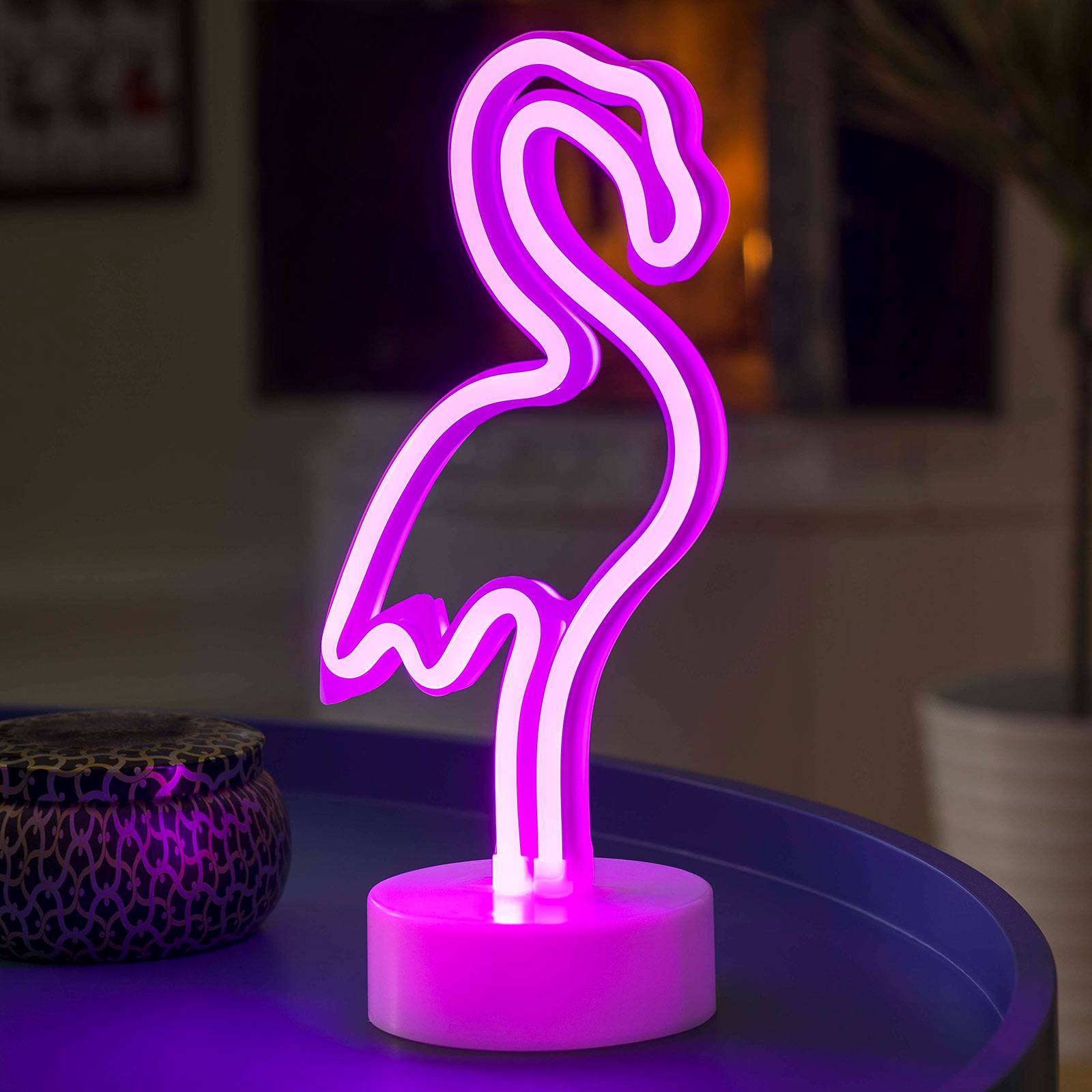 LED-koristevalaisin Flamingo, paristokäyttöinen