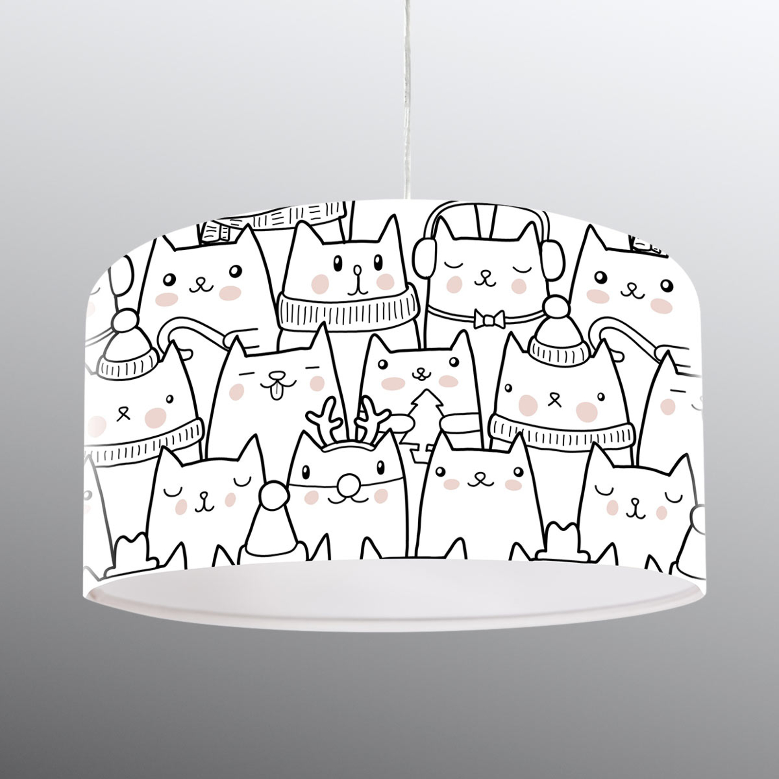 Kissamotiivilla painatettu riippuvalaisin Cats