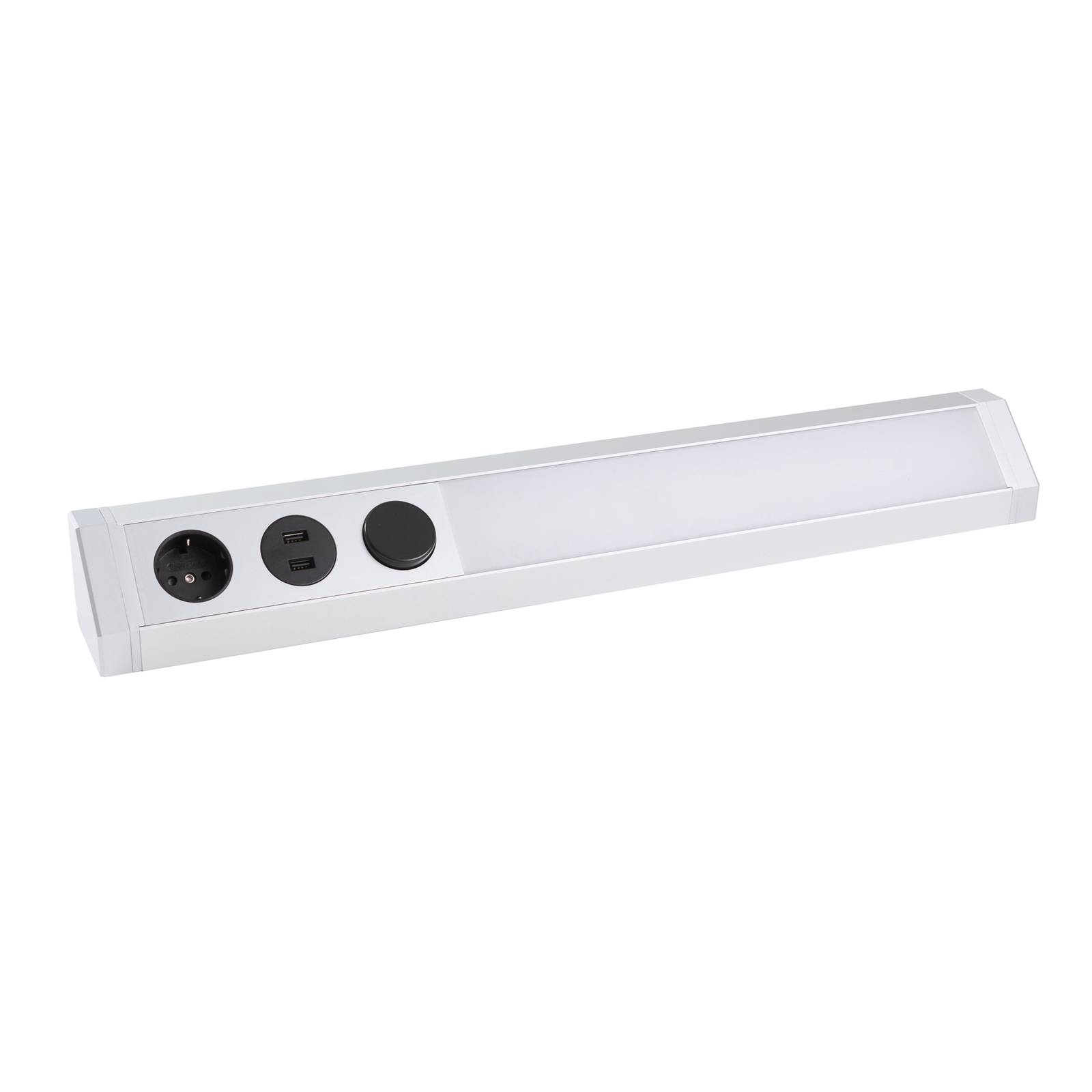 Arcchio Ekam -LED-kaapinalusvalaisin, USB, hopea