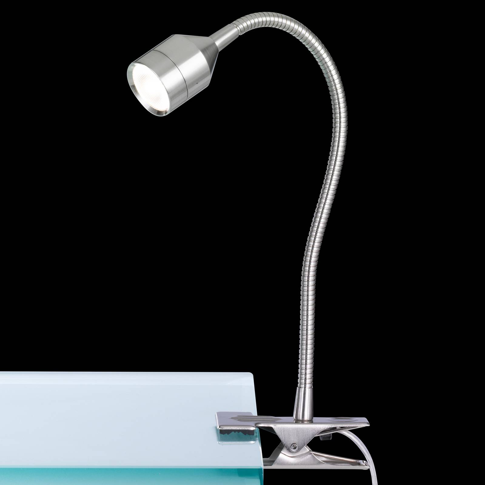 LED-klipsilamppu Lovi johtokatkaisijalla, nikkeliä