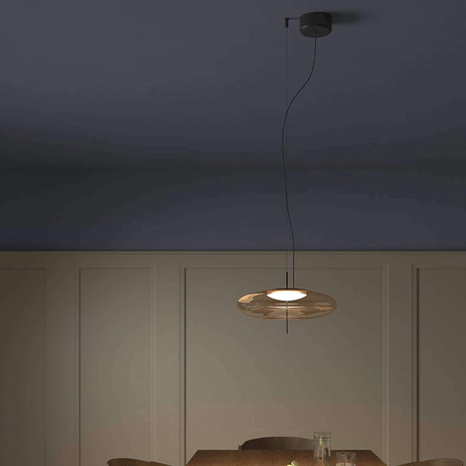 LEDS-C4 Plat-LED-riippuvalo epäkeskinen, meripihka