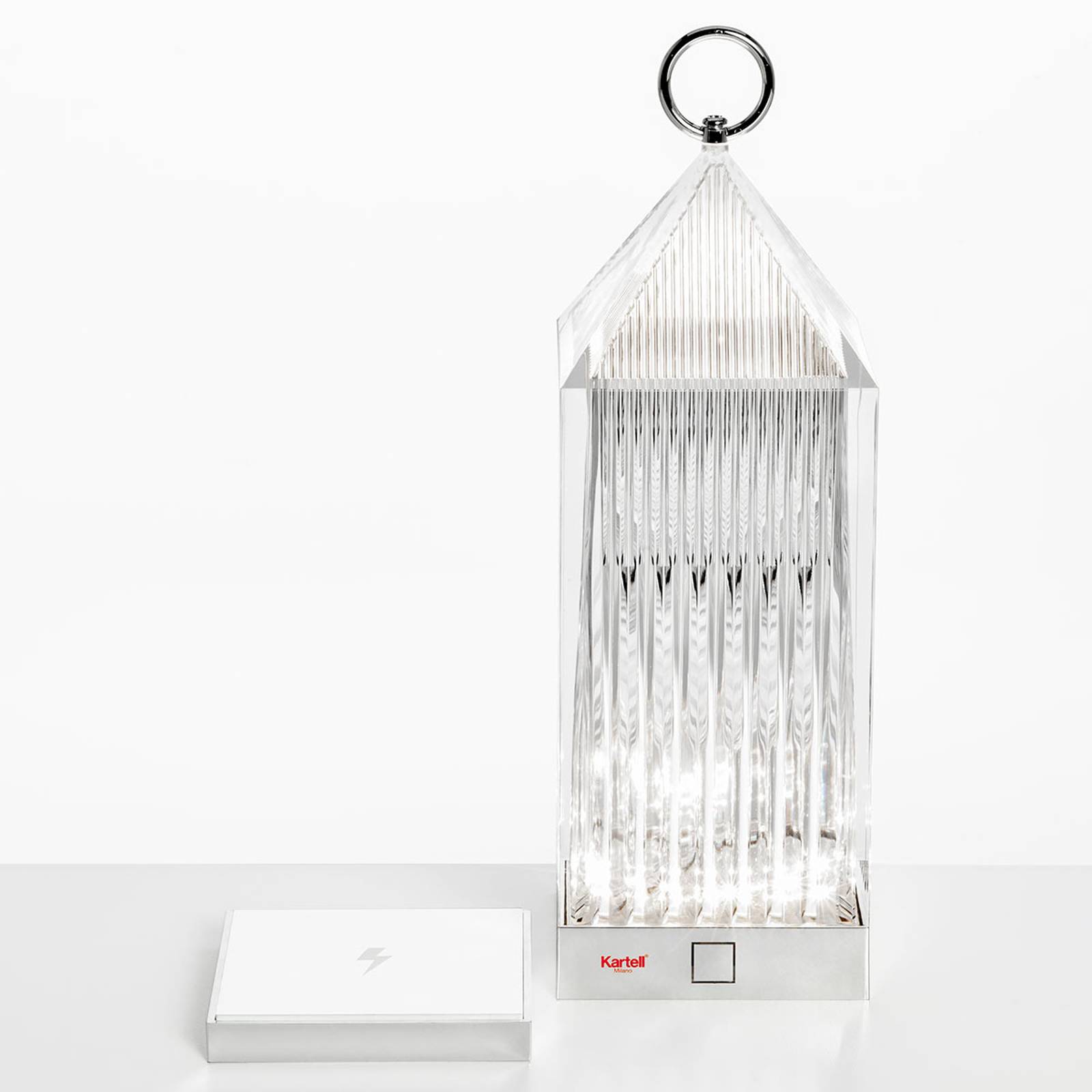 Kartell Lantern -LED-pöytälamppu, läpinäkyvä, IP54