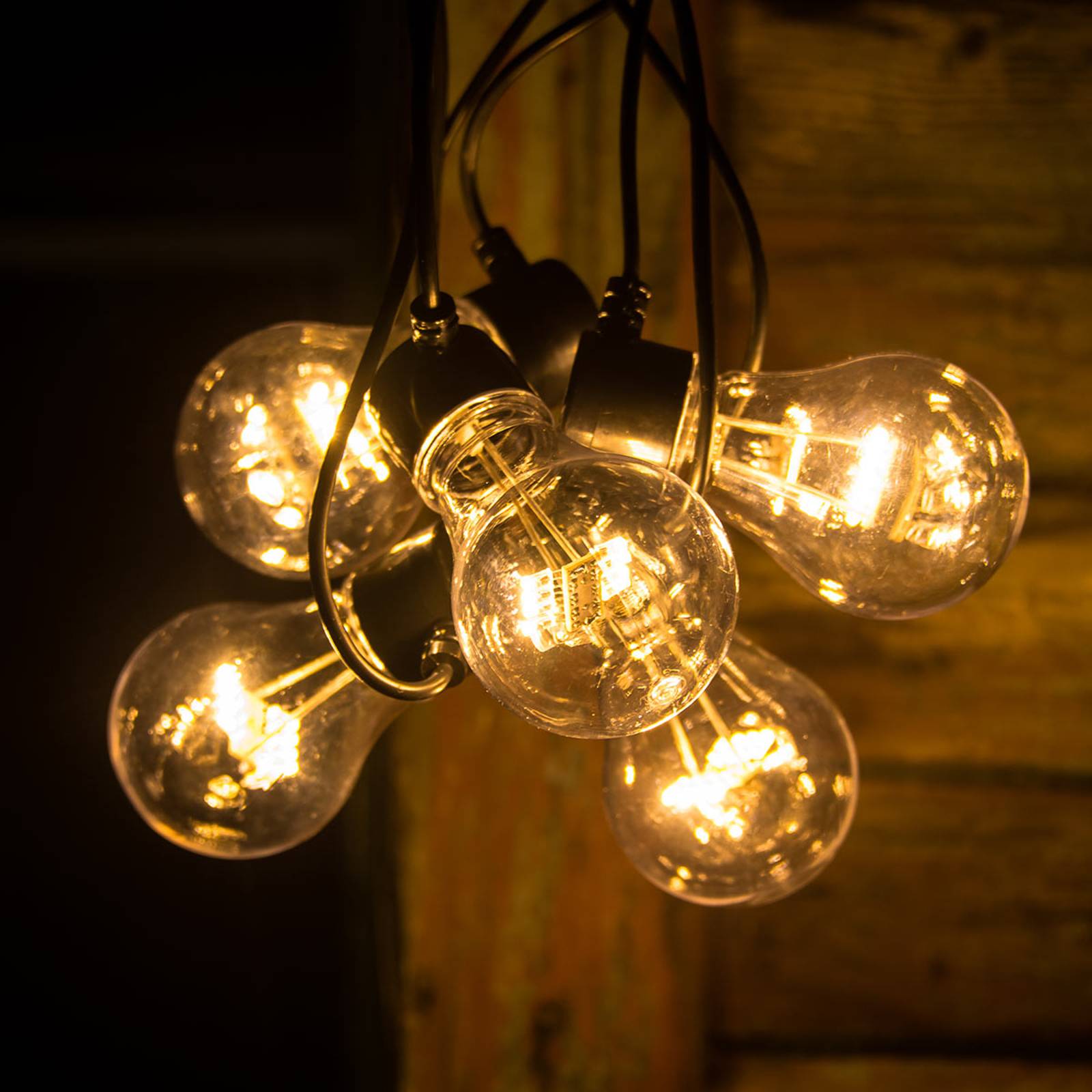 LED-valoketju hehkuoptiikka meripihka 5-lampp.