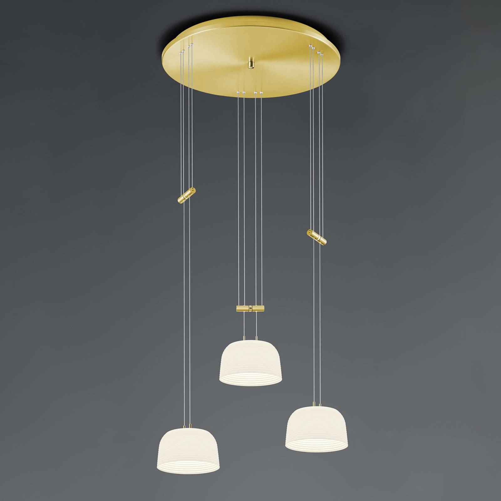 BANKAMP Nelia ZigBee 3-lamp. pyöreä messinki