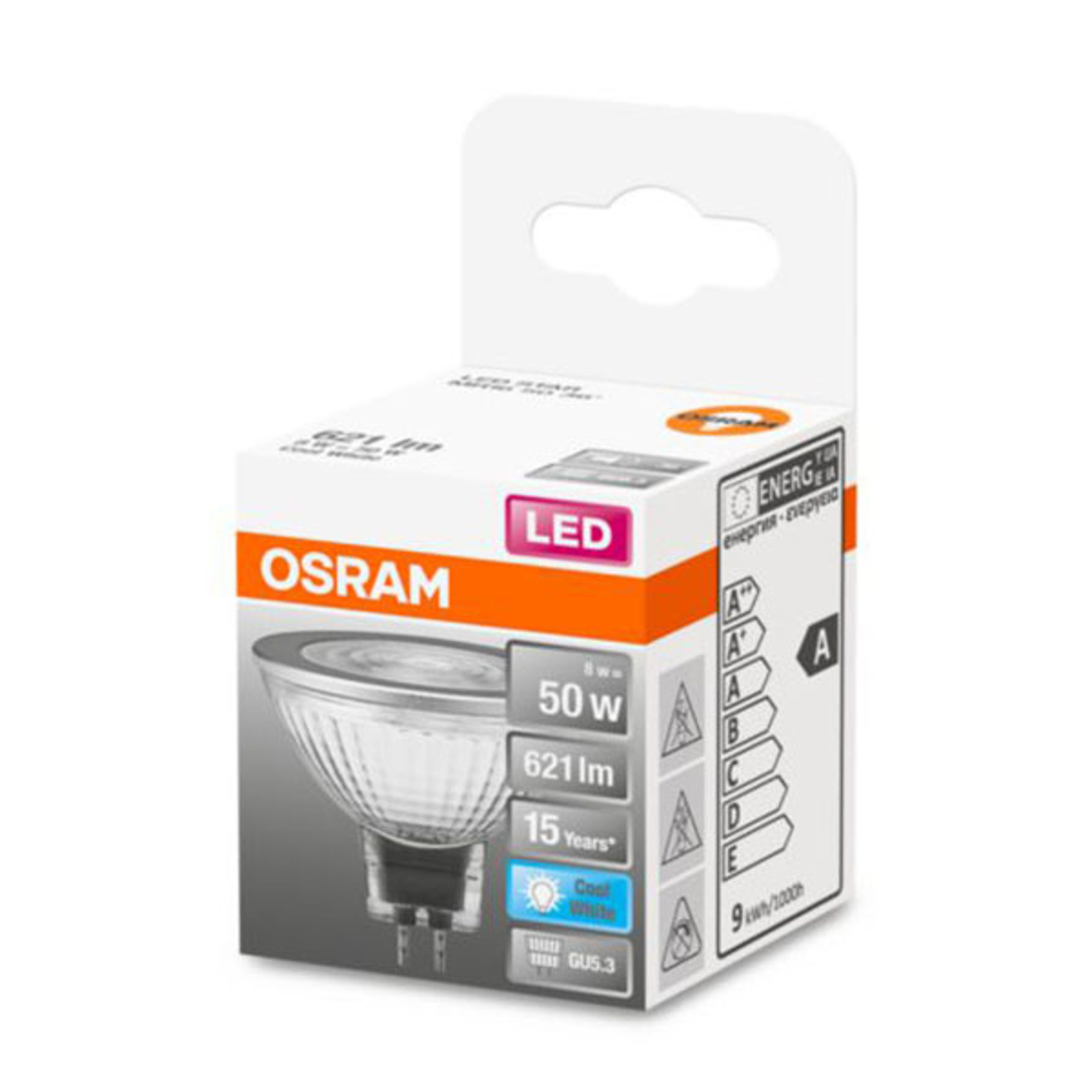 OSRAM-LED-heljastin Star GU5,3 8W perusvalkoinen