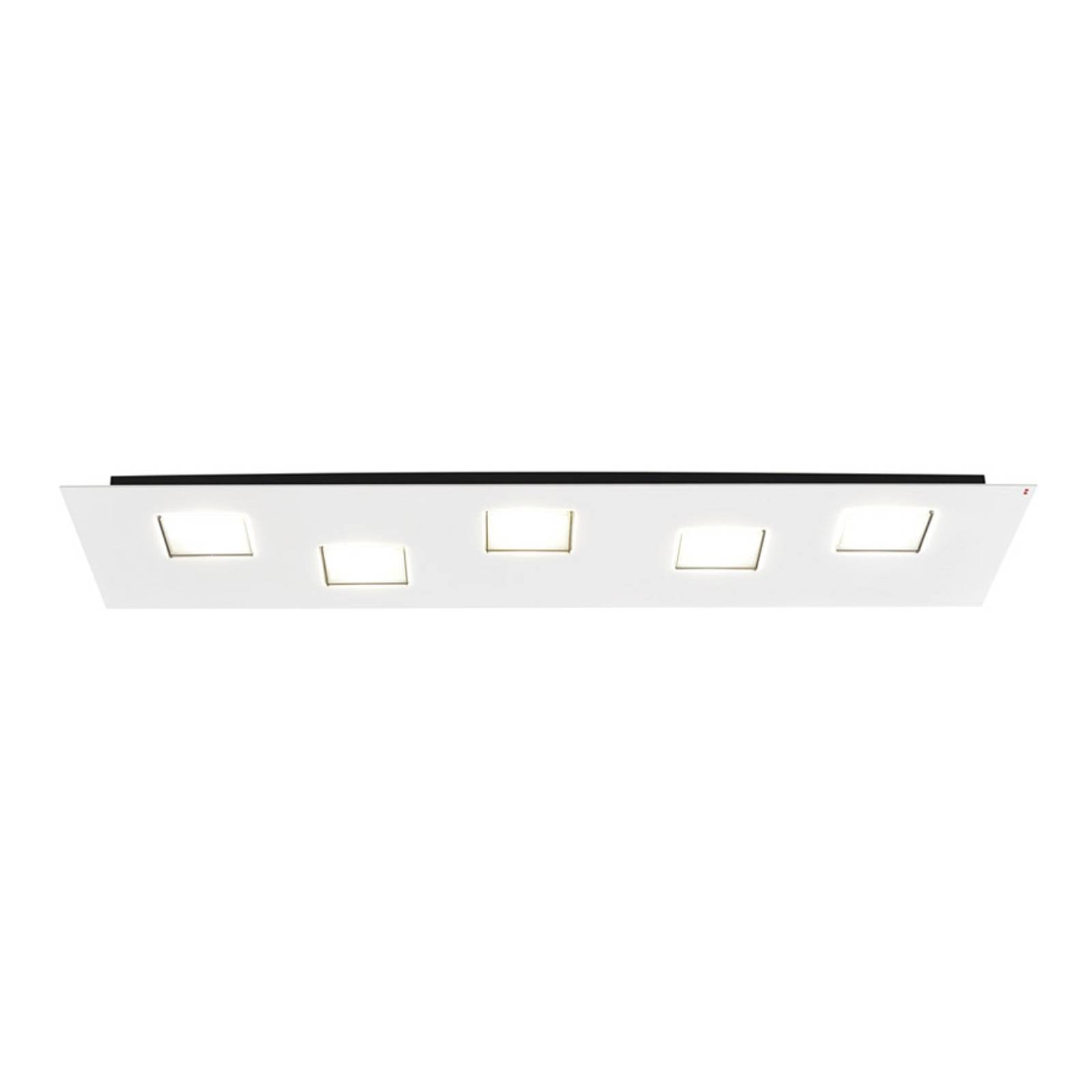 Fabbian Quarter -LED-kattovalo 5-lamp. valkoinen