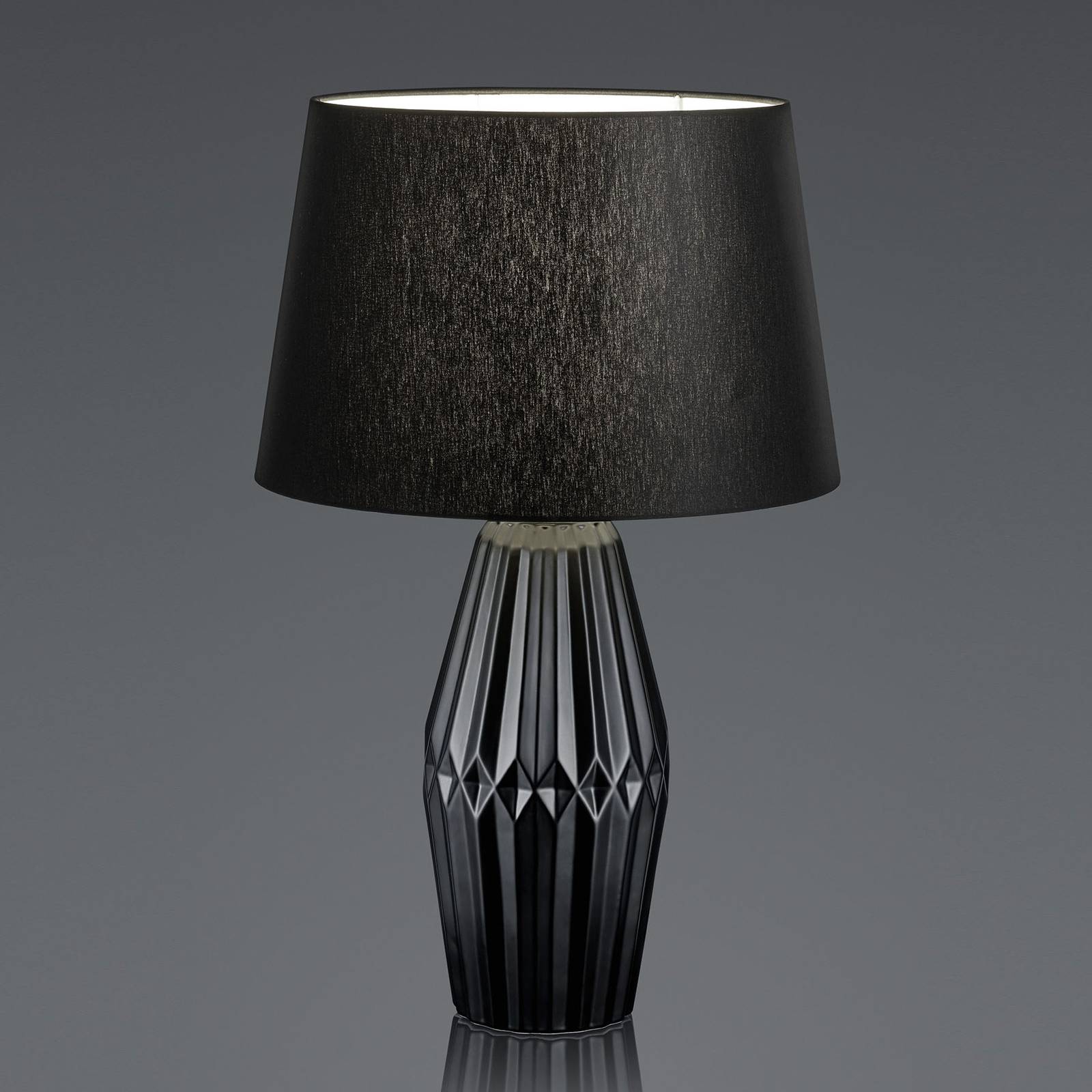 B-Leuchten Kera pöytävalo, tekstiilivarjostin 58cm