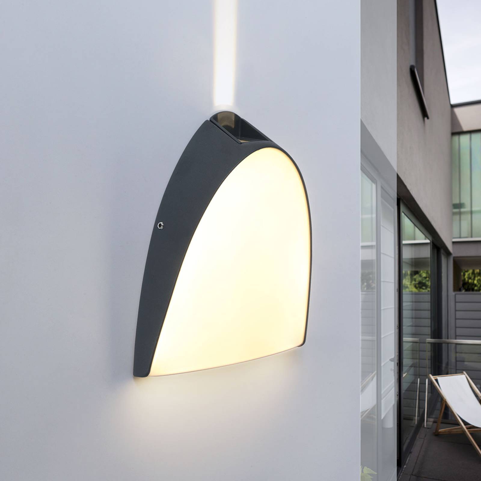 Apollo - LED-ulkoseinälamppu, ylätehostevalo