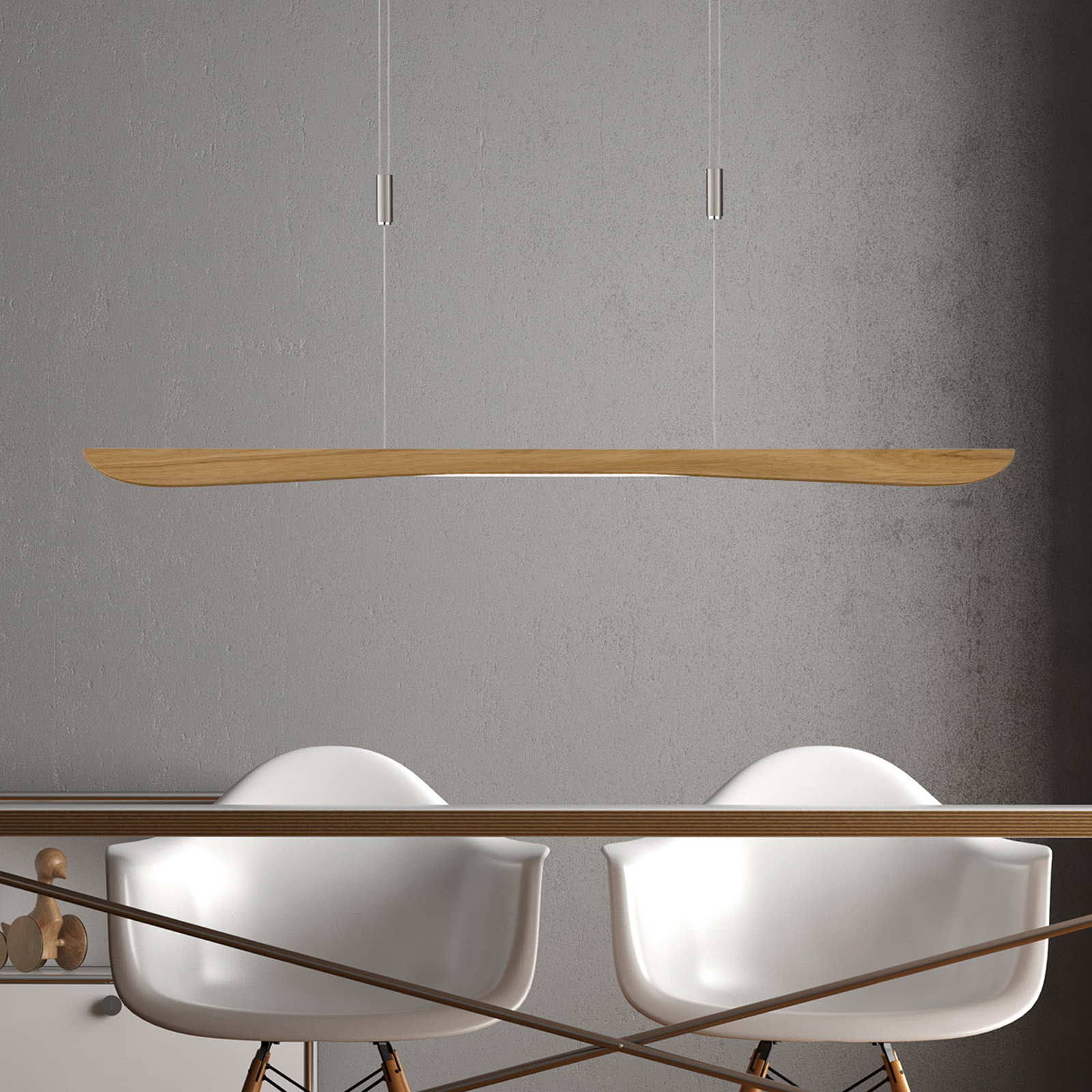 Lucande Hiba -LED-riippuvalo luonnontammi 118 cm