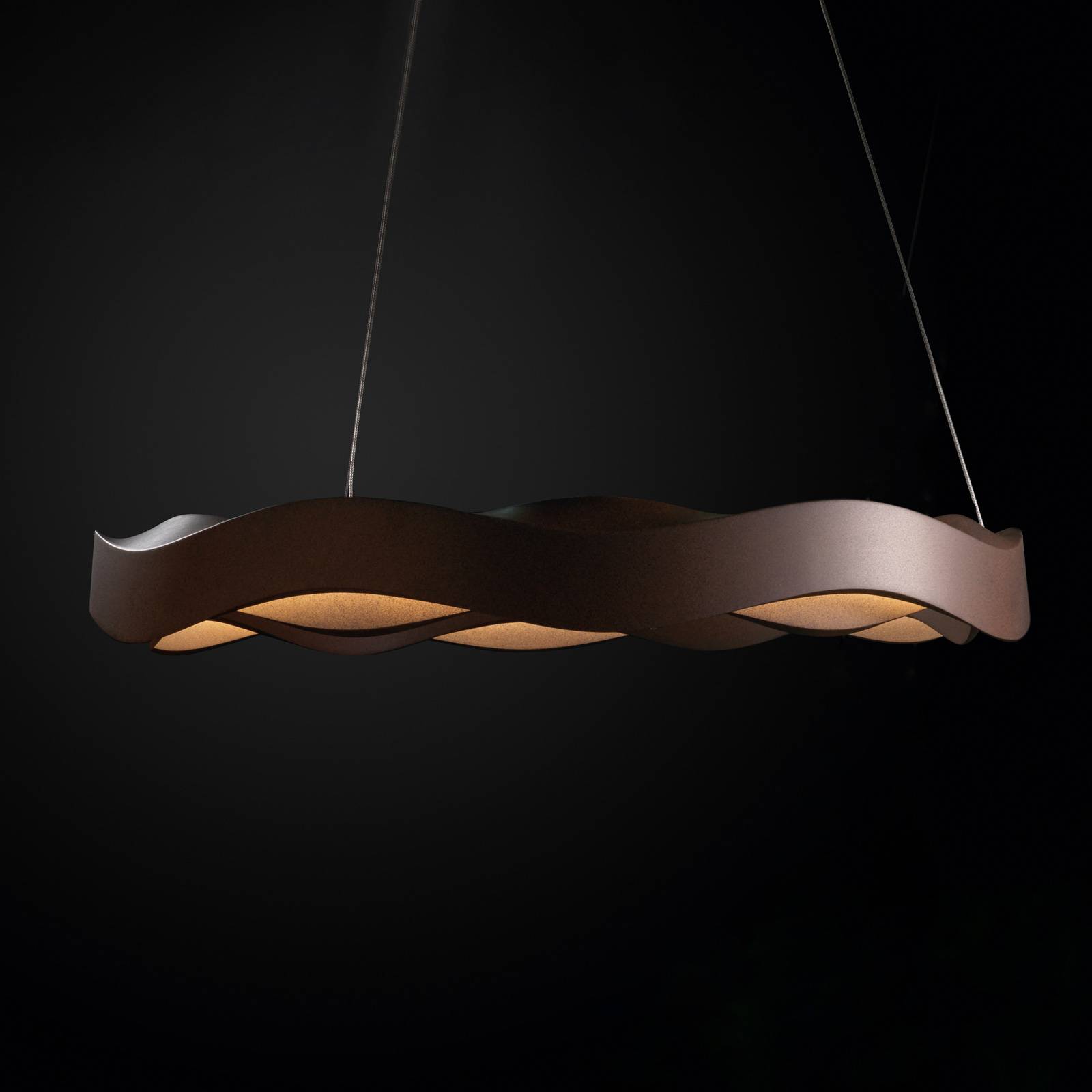 Grok Hello -LED-riippuvalaisin, Ø 63 cm, ruoste