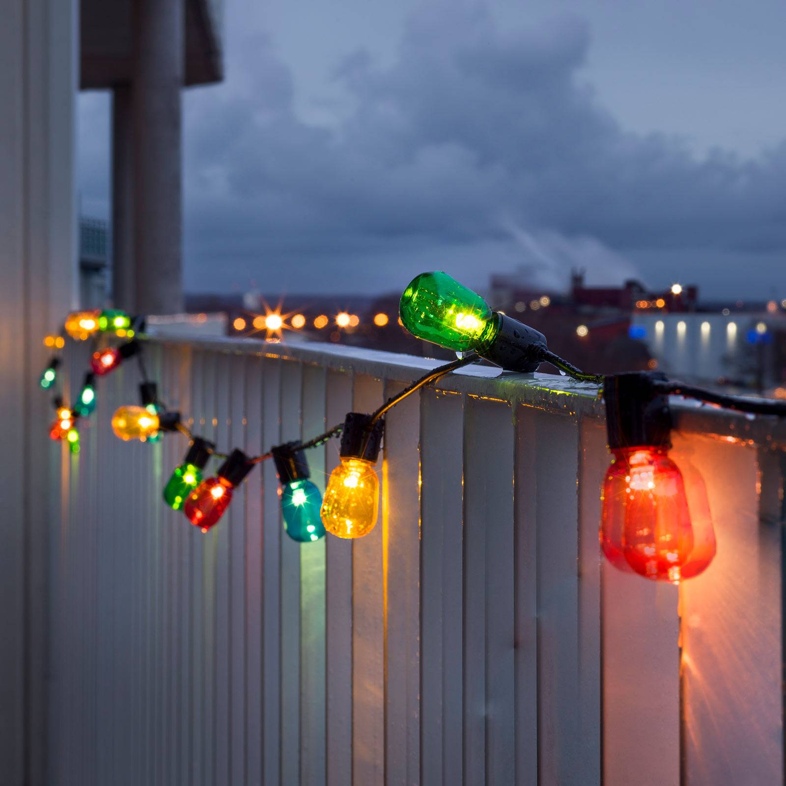 Valoketju Biergarten 20 LED-pisaraa värikäs