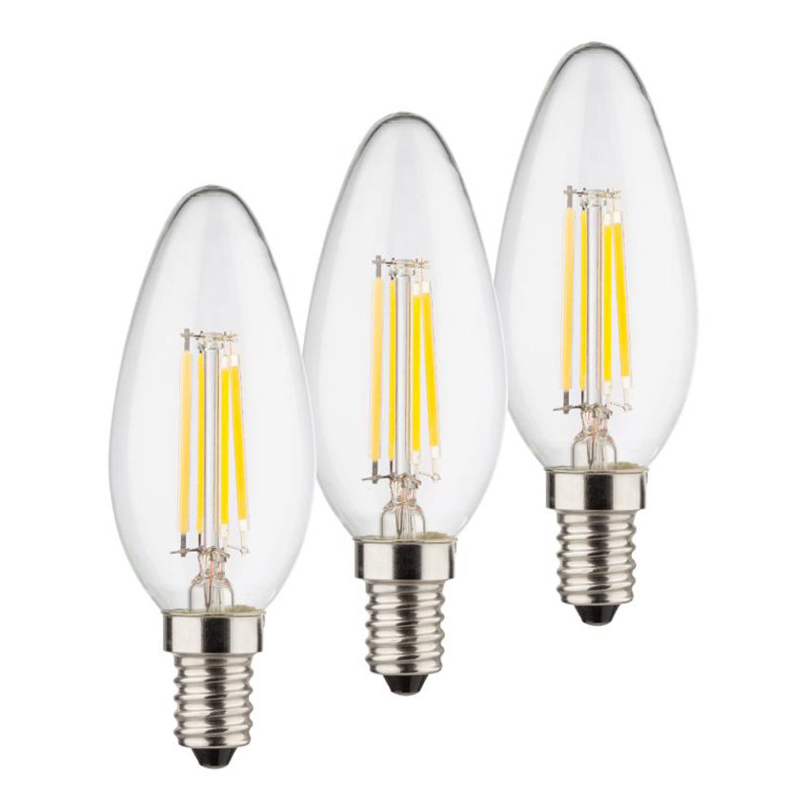 LED-kynttilälamppu E14 4W 2 700 K Filament 3 kpl
