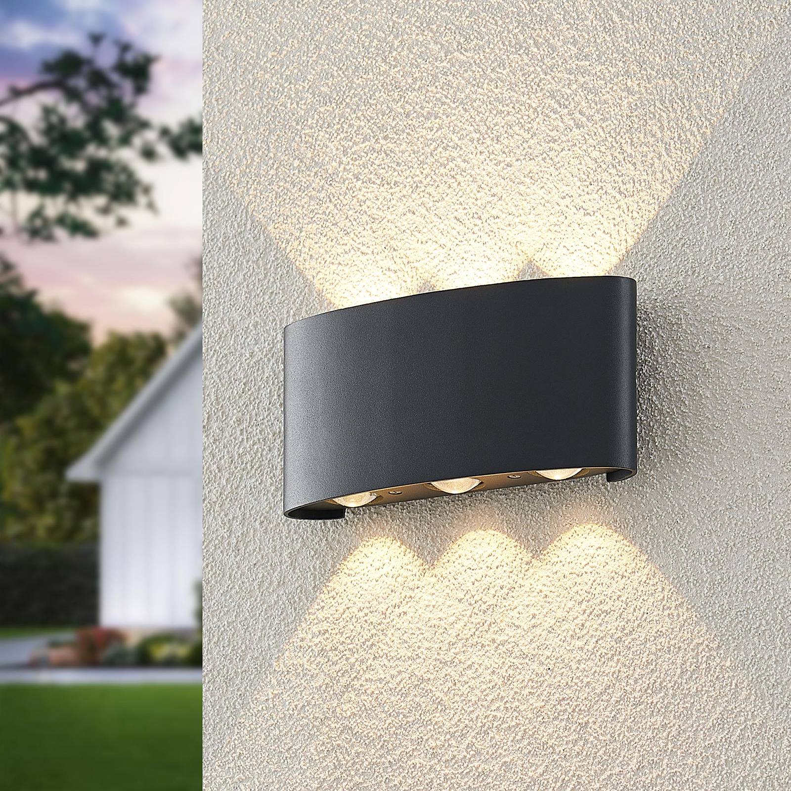 ELC Emirana -LED-ulkoseinälamppu, antrasiitti