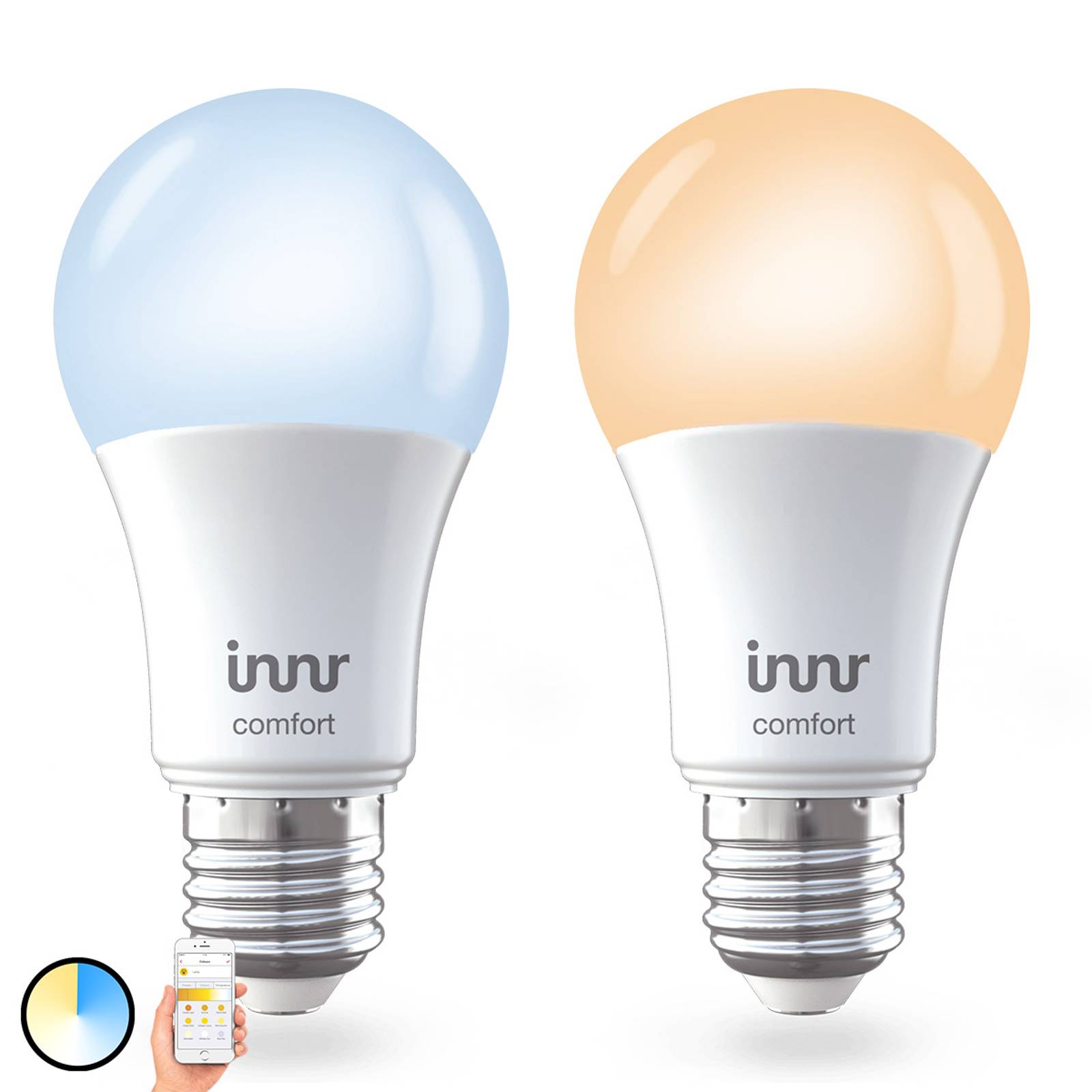 E27 9W LED-lamppu Innr Smart Bulb Comfort, 2 kpl