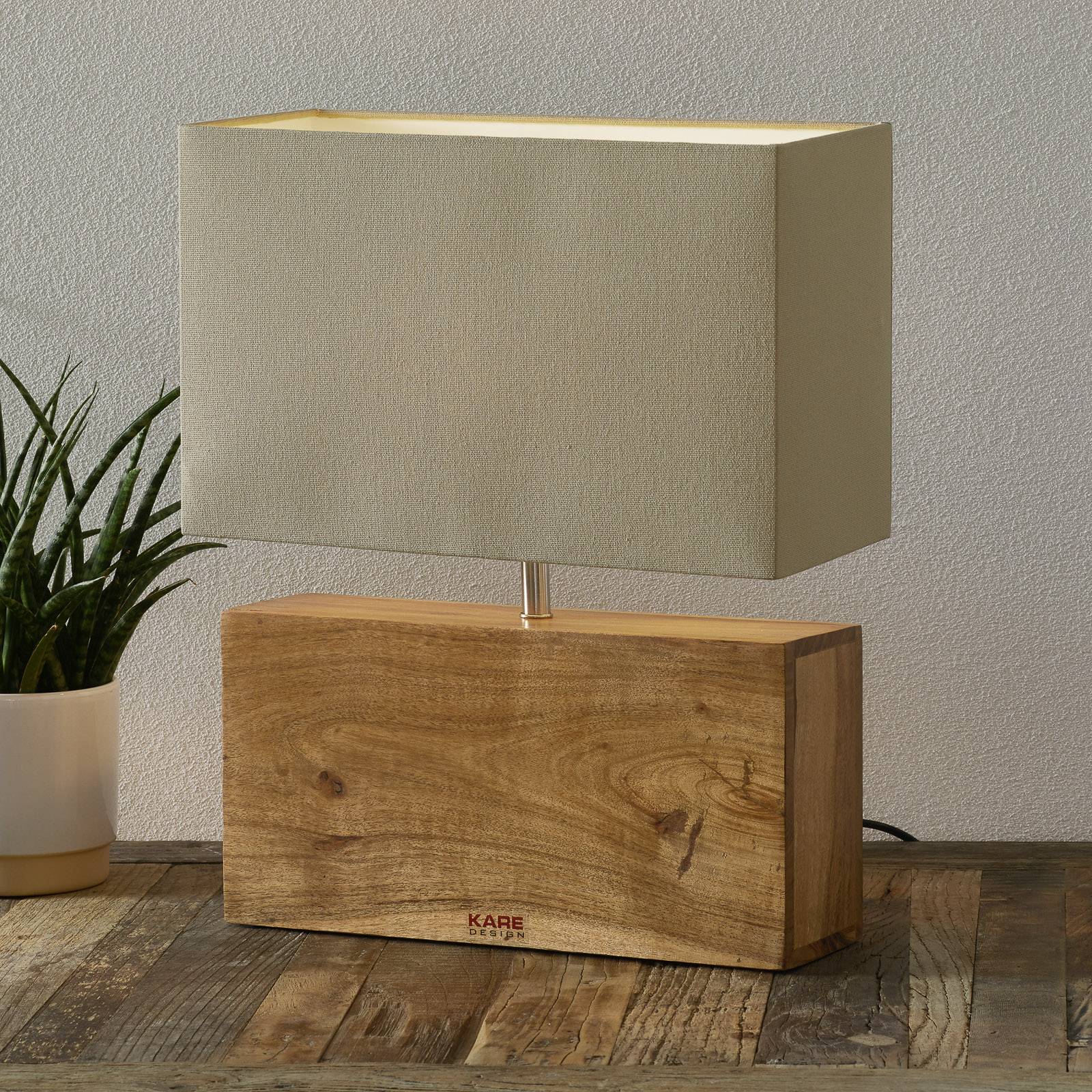 KARE Rectangular Wood -pöytävalaisin, puinen jalka