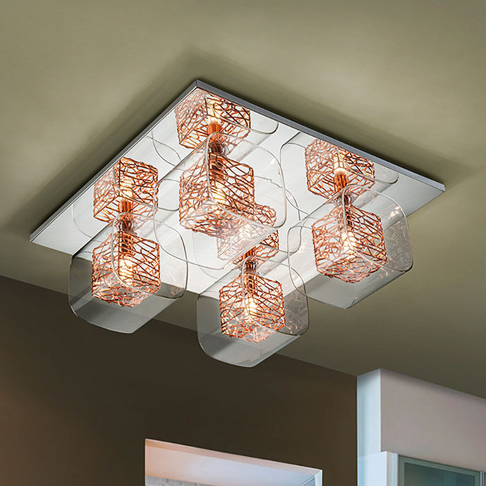 LED-kattovalaisin Lios, 4 tuplavarjostinta
