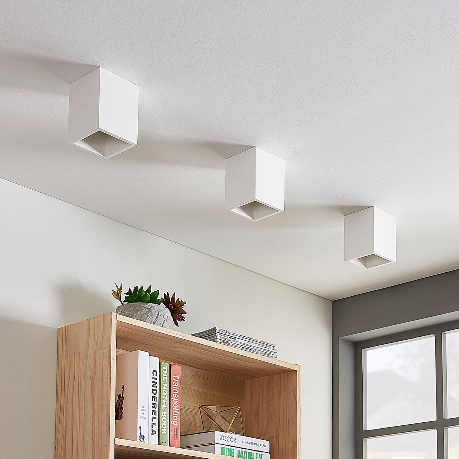 Nelikulmainen kipsi-downlight Natalie, easydim