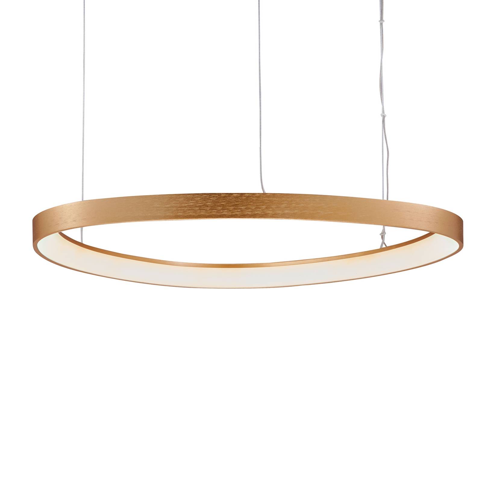 LED-riippuvalaisin Loop, kulta, Ø 60 cm
