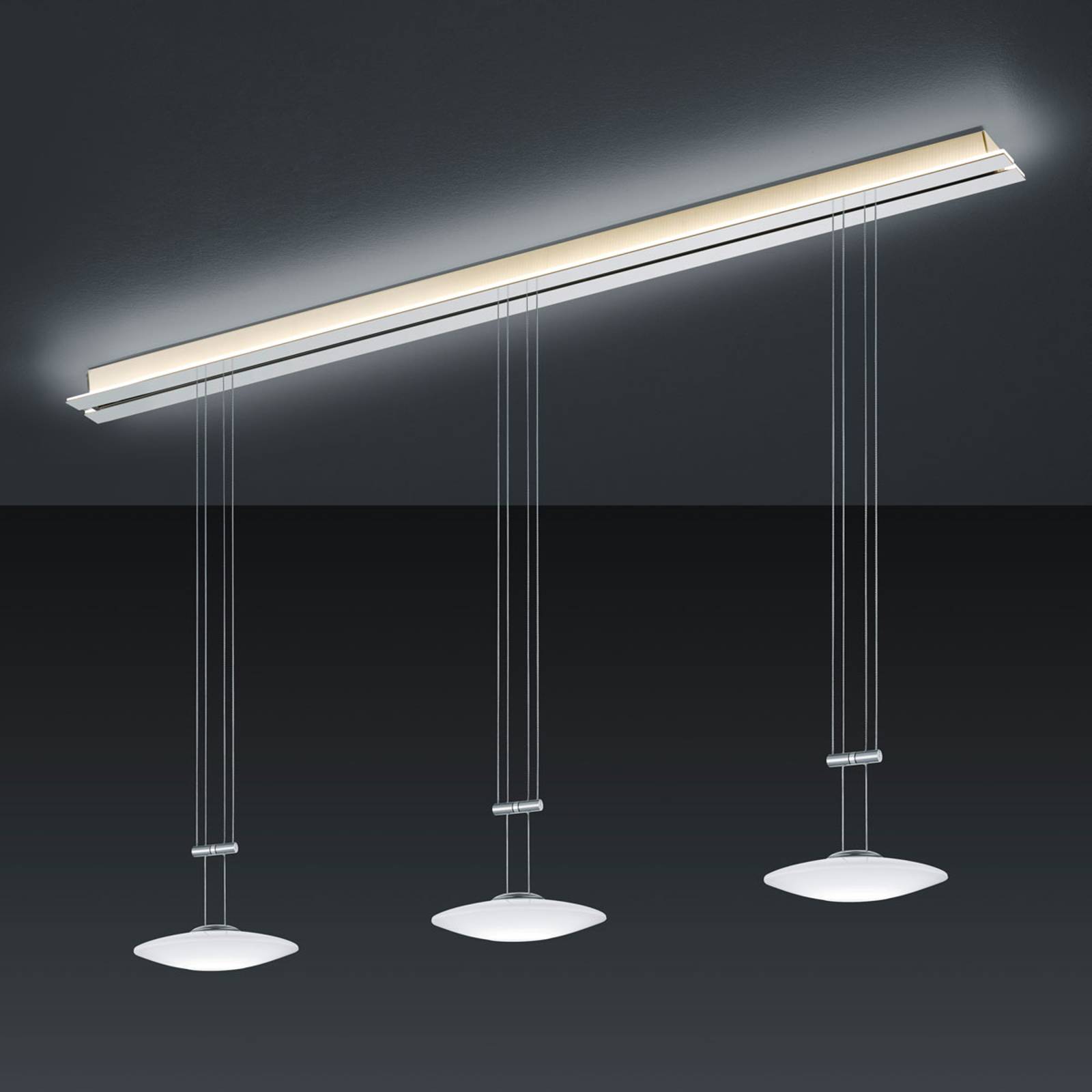 BANKAMP Strada Orbit riippuvalaisin 3-lamp. 155cm