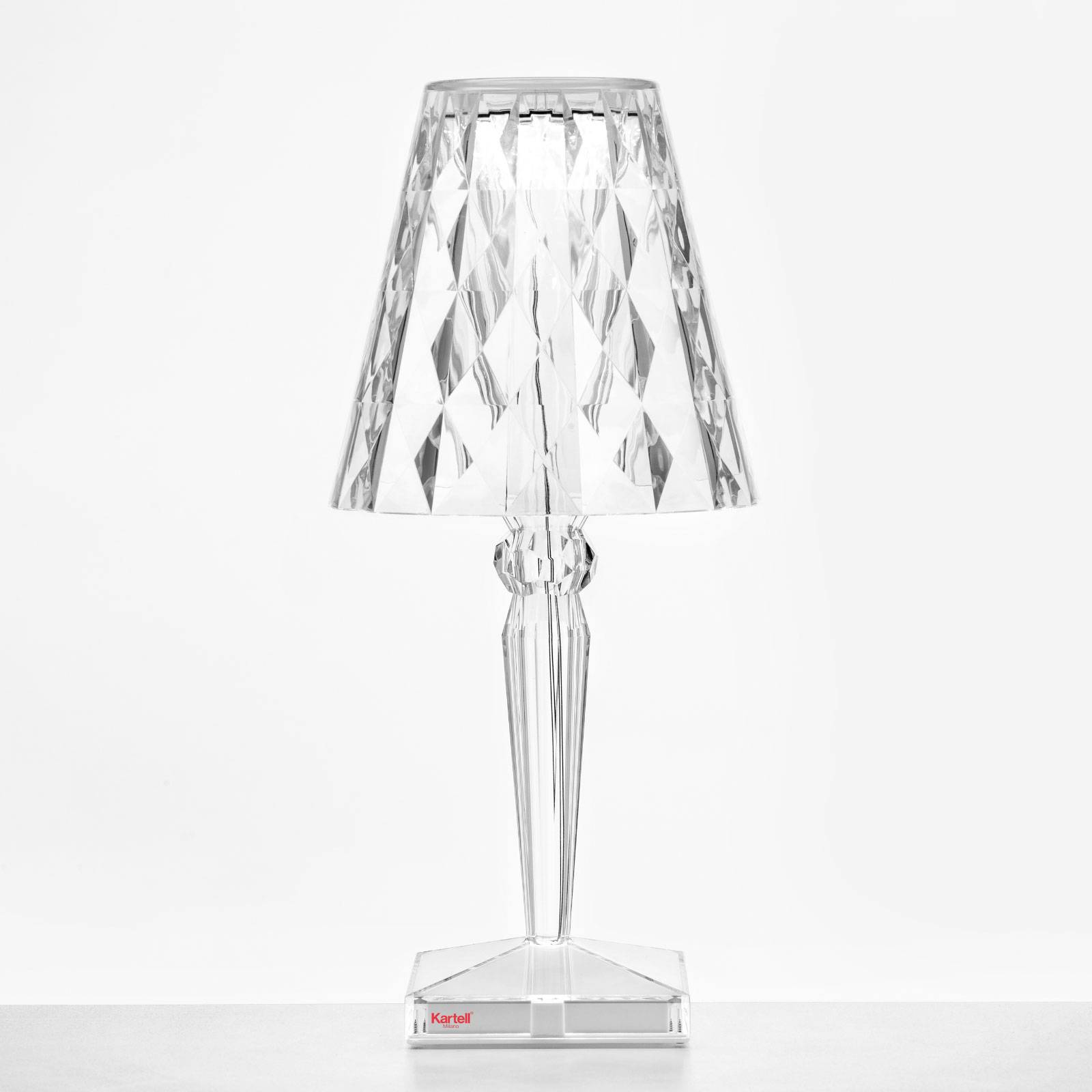 Kartell Big Battery -pöytälamppu IP54, läpinäkyvä