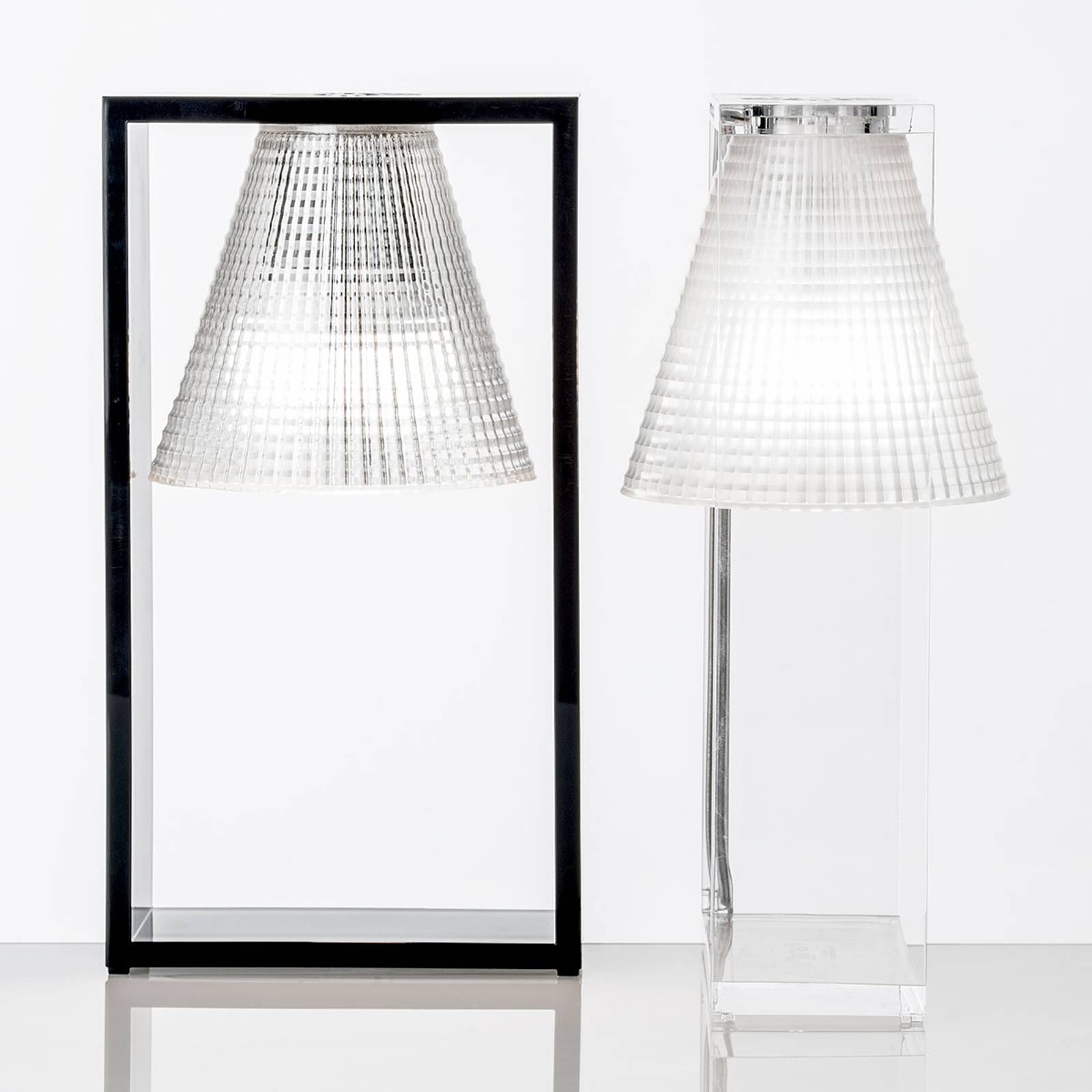 Design-LED-pöytälamppu Light-Air, musta/läpinäkyvä