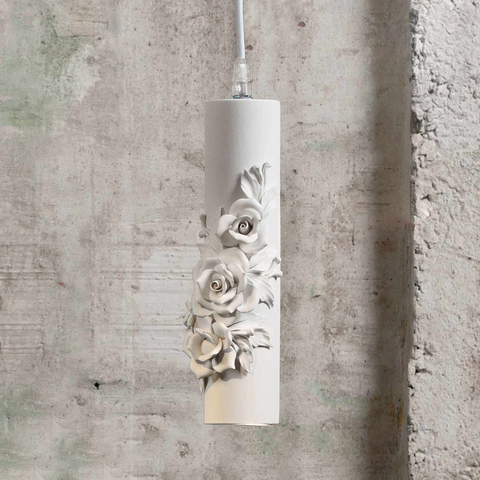 Design-LED-riippuvalaisin Capodimonte, keramiikkaa