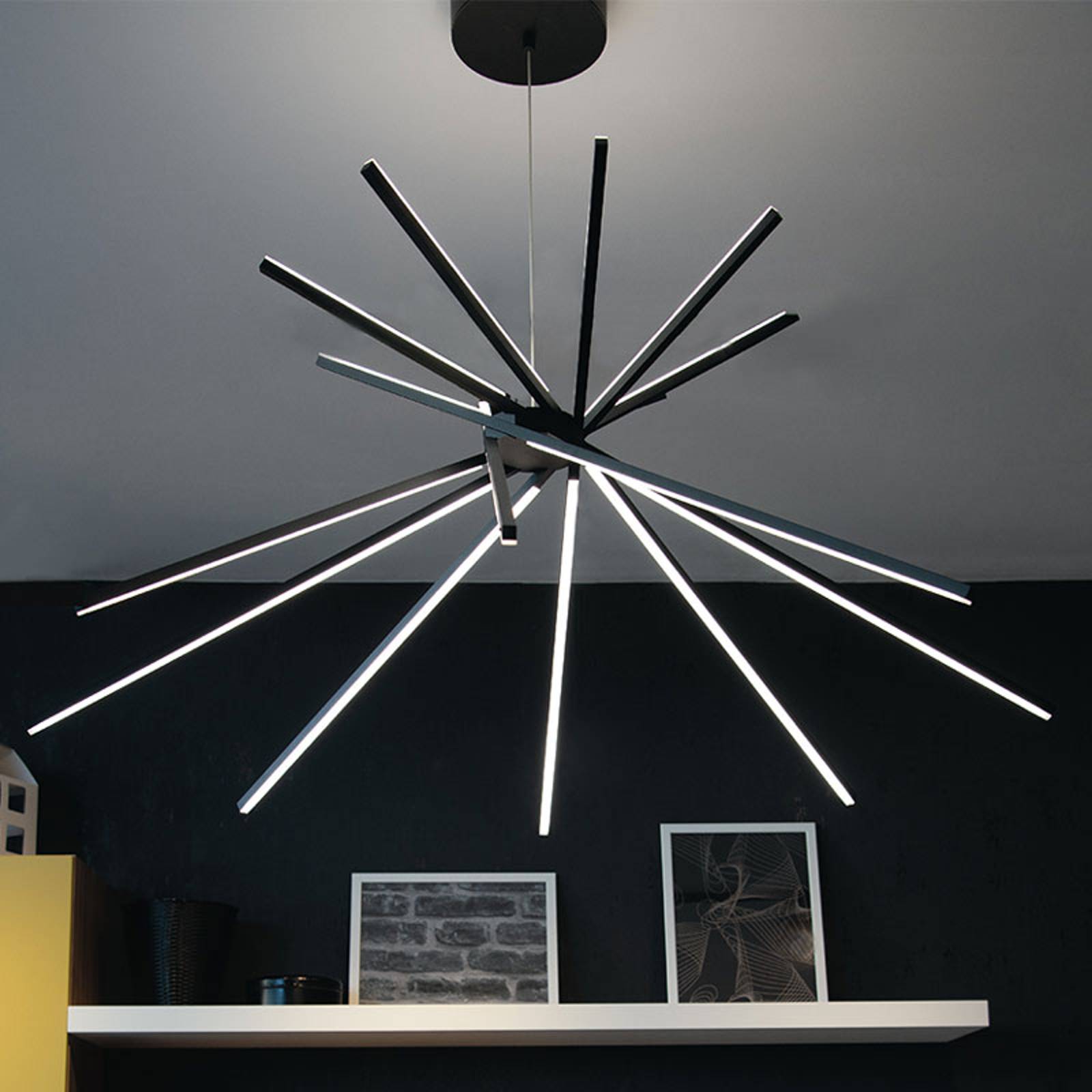 LED-riippuvalo Shanghai, 8-lamp. 4 000 K musta
