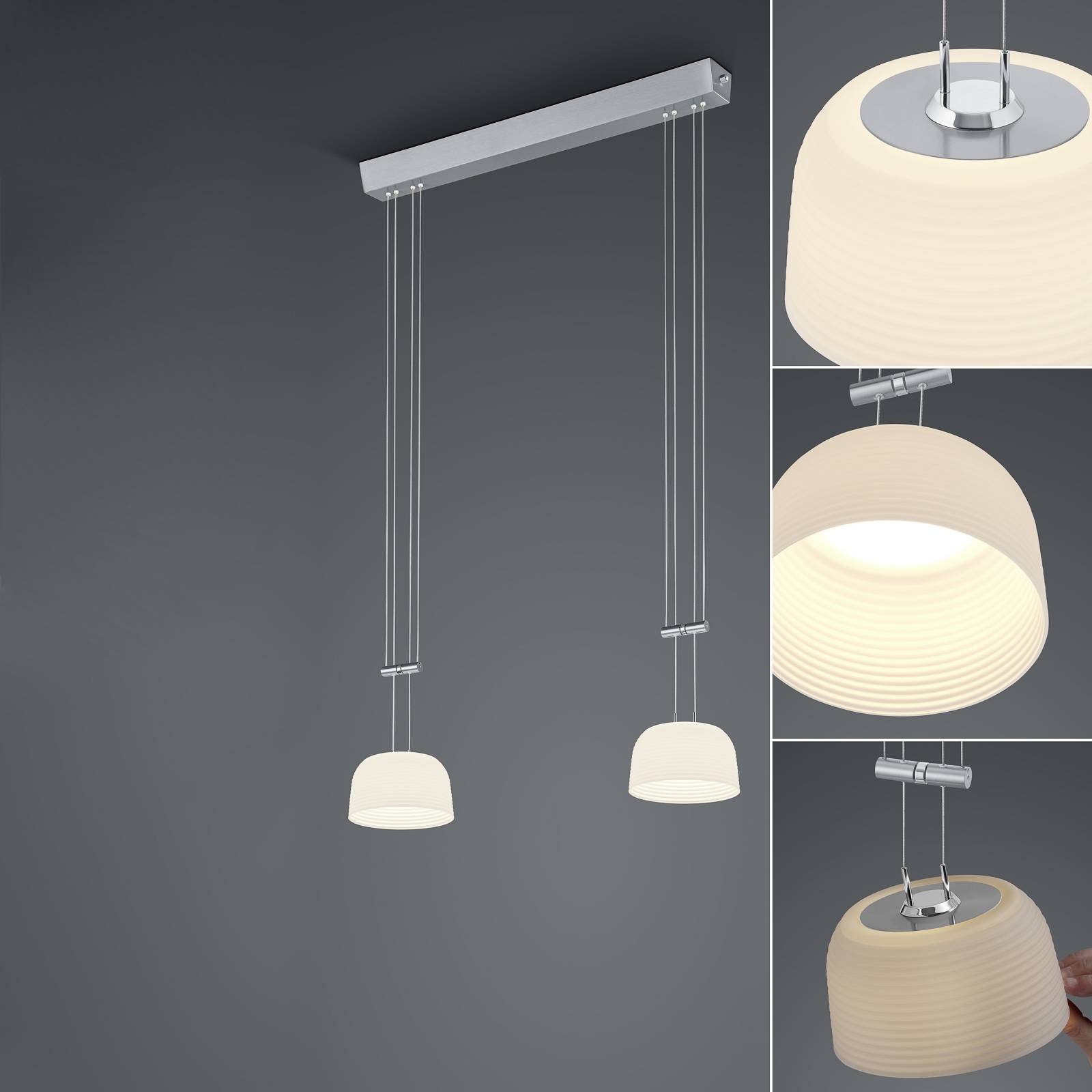 BANKAMP Nelia riippuvalaisin 2-lamp ZigBee nikkeli