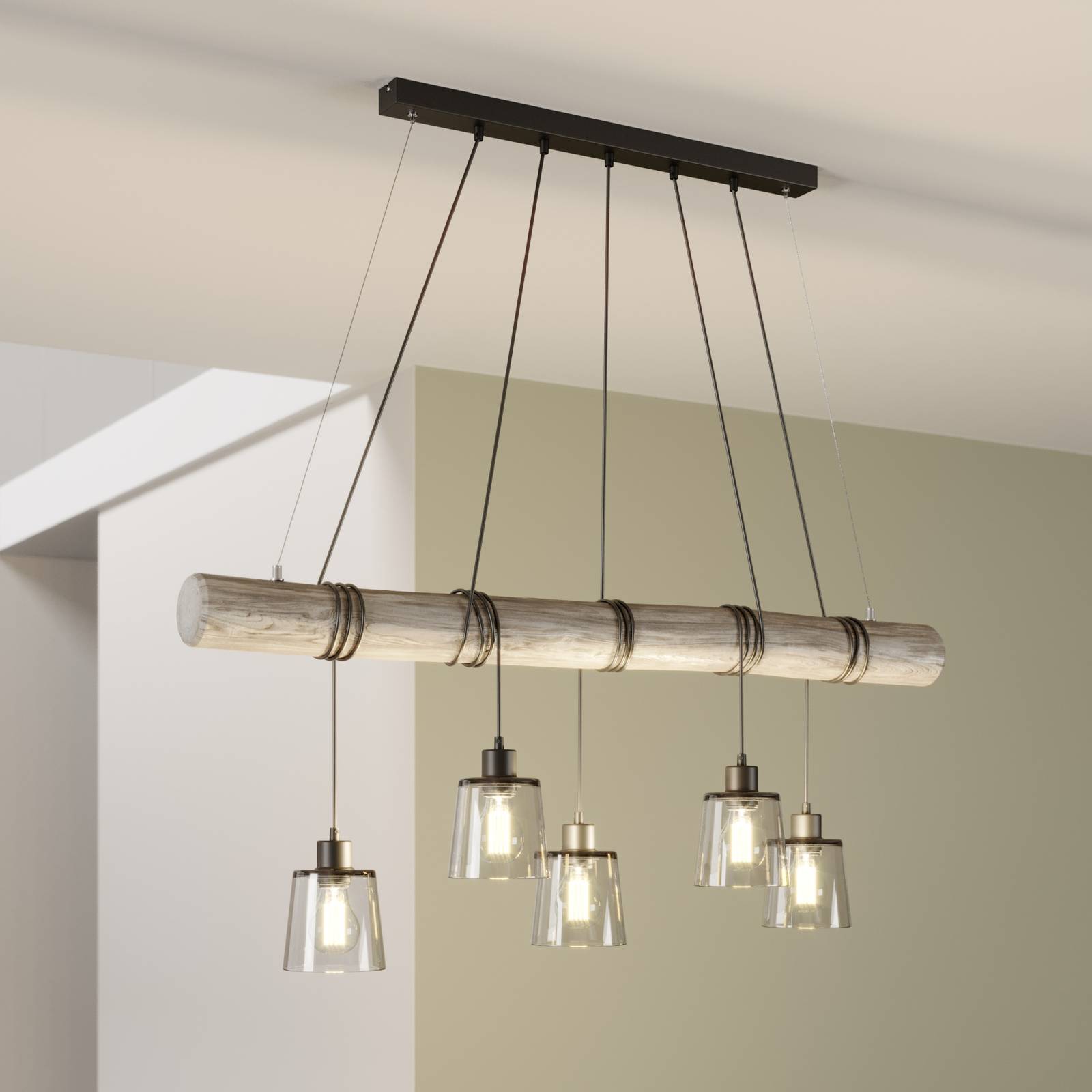 Riippuvalaisin Karrl, 5-lamp., savunharmaa/harmaa