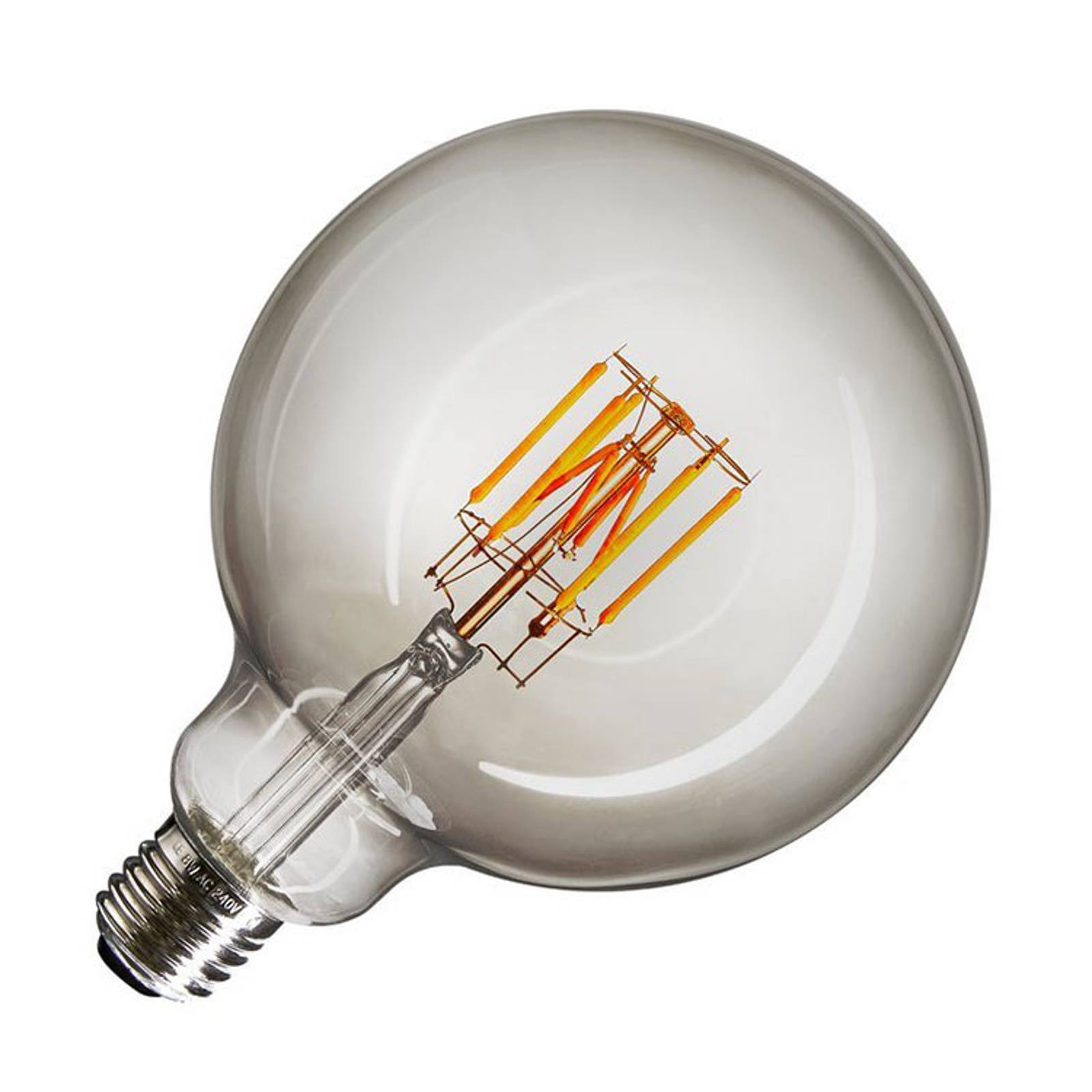 SLV-LED-globe E27 8W G125 Ra90 smoke dim-to-warm