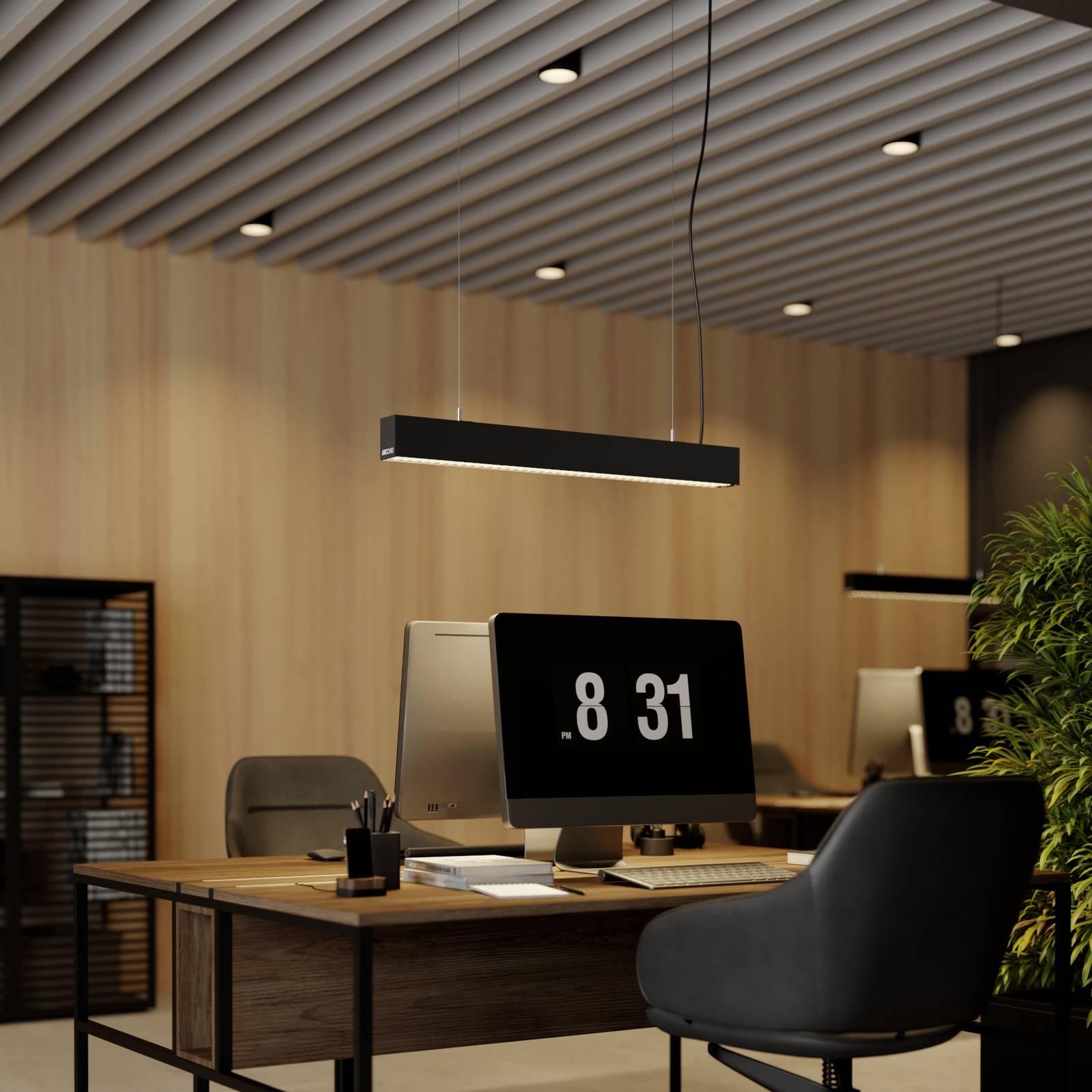 Arcchio Thores LED-riippuvalaisin 85cm musta