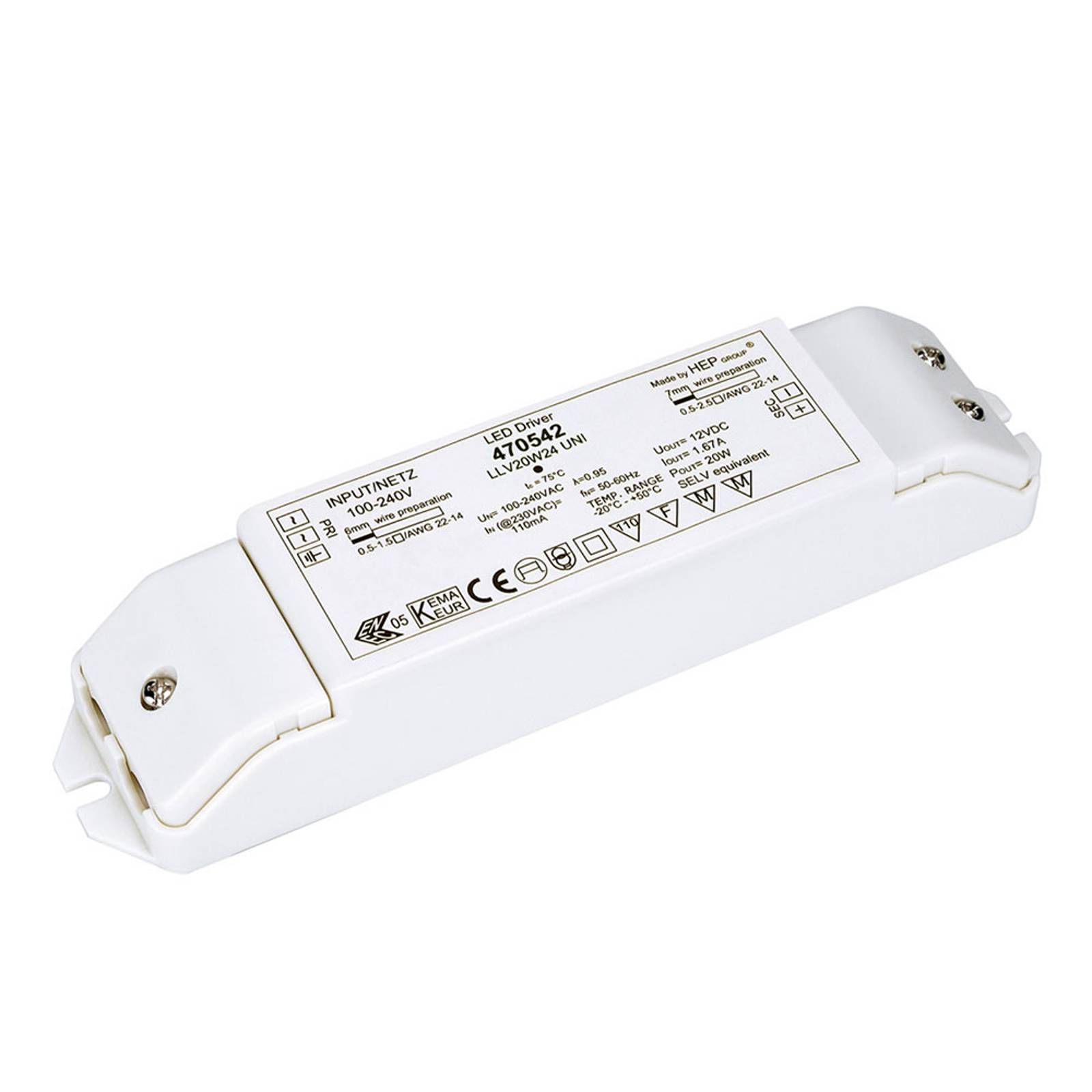 SLV-LED-virtalähde 20 W, 24 V