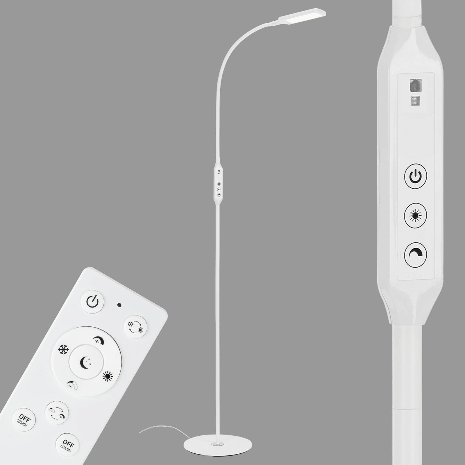 LED-lattiavalo 1296-016, kaukosäädin, valkoinen
