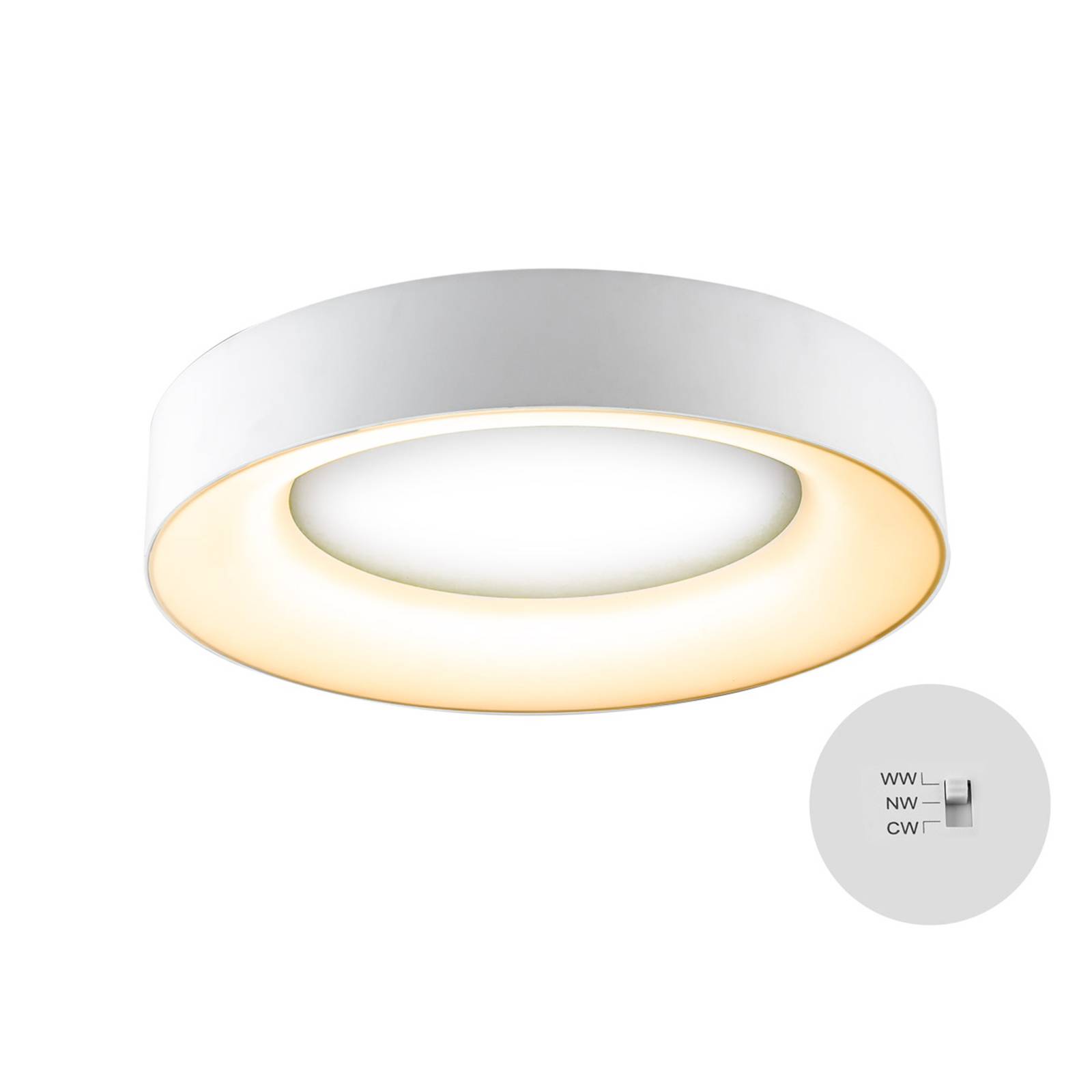 LED-kattovalaisin R40, Ø 40 cm, valkoinen