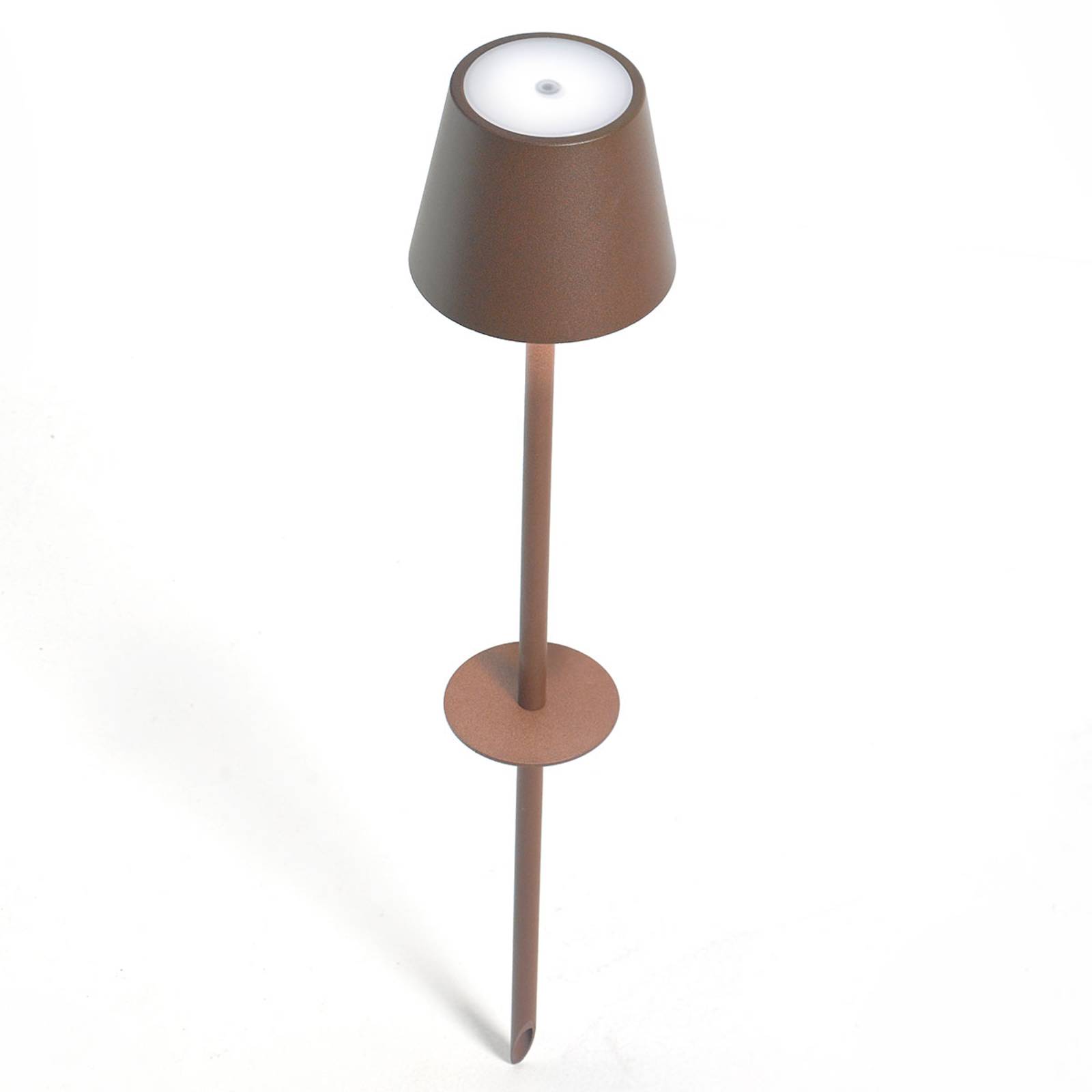 LED-maapiikkivalo Poldina-akku, ruskea, 135 cm