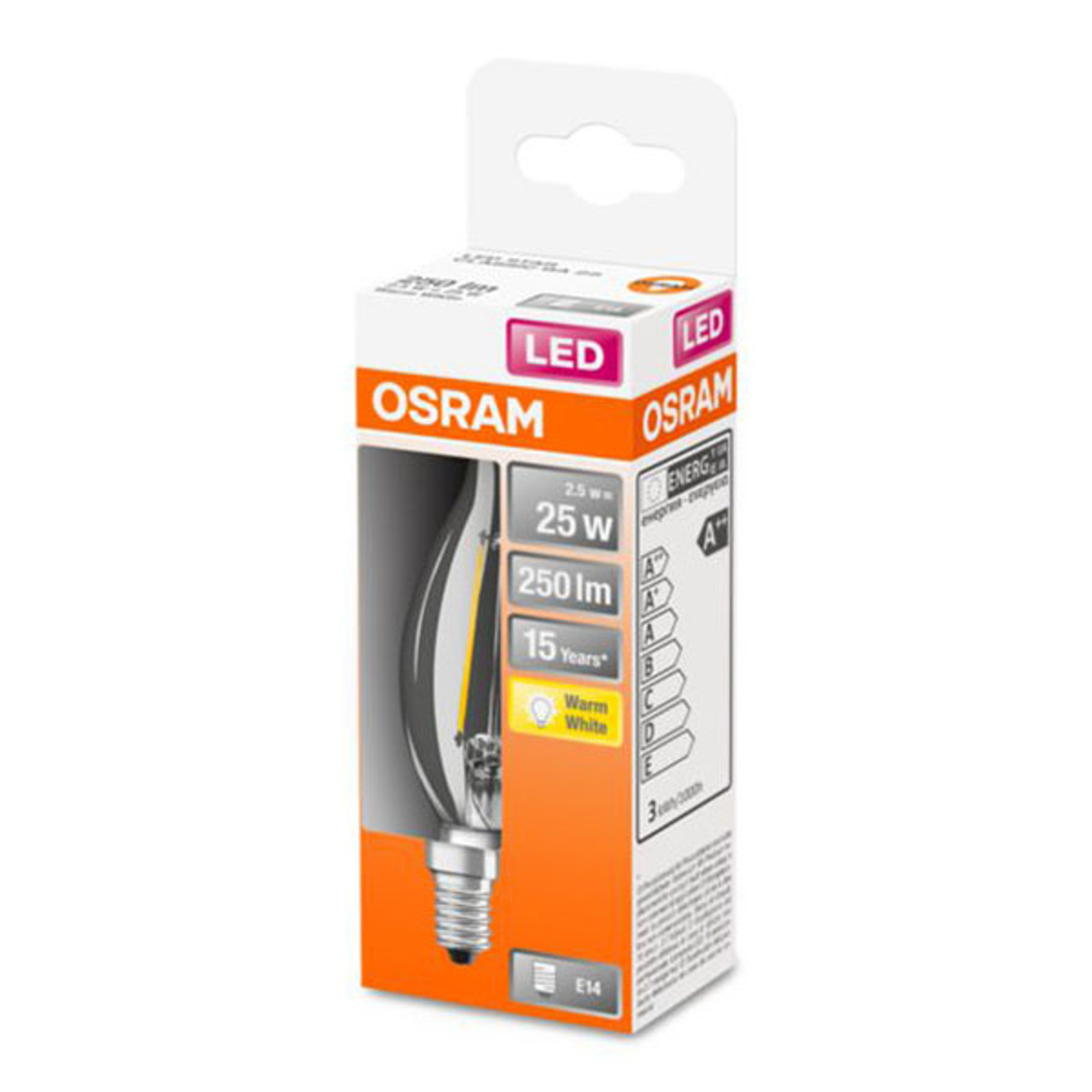 OSRAM Classic B -LED-lamppu E14 2,5W 2 700 K