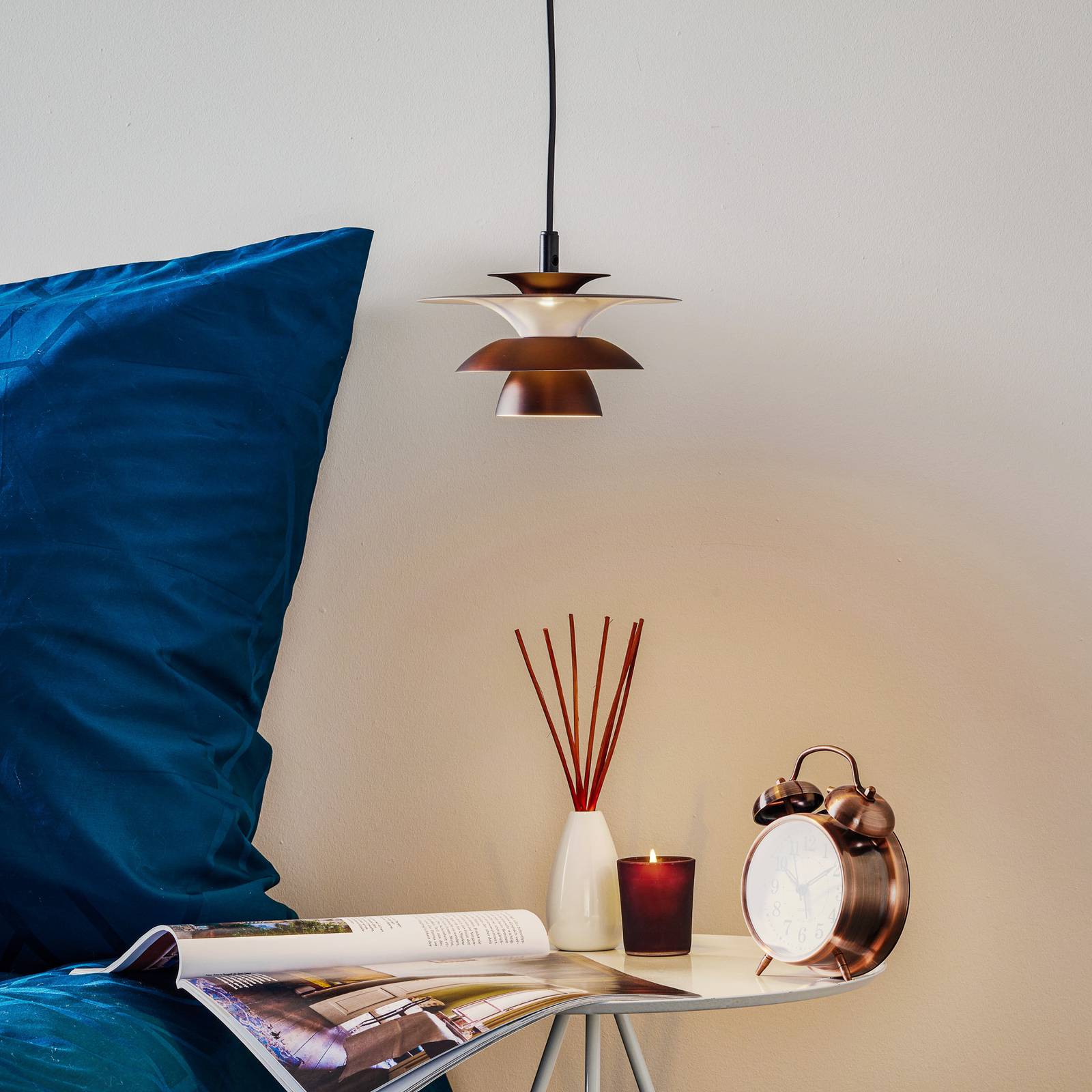 Picasso-LED-riippuvalo, 1-lamp., Ø 18 cm, ruskea