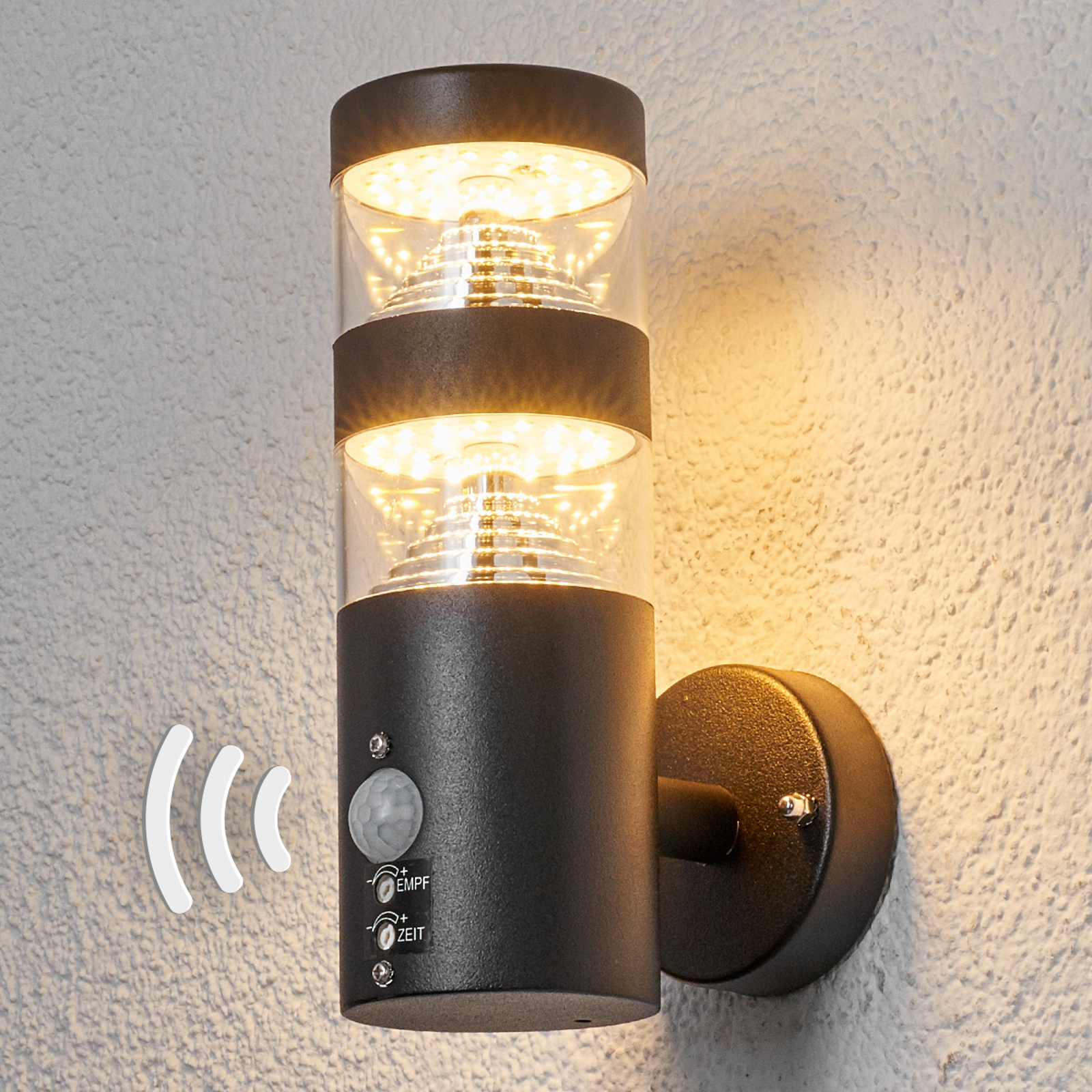 LED-ulkoseinävalaisin Lanea tunnistimella