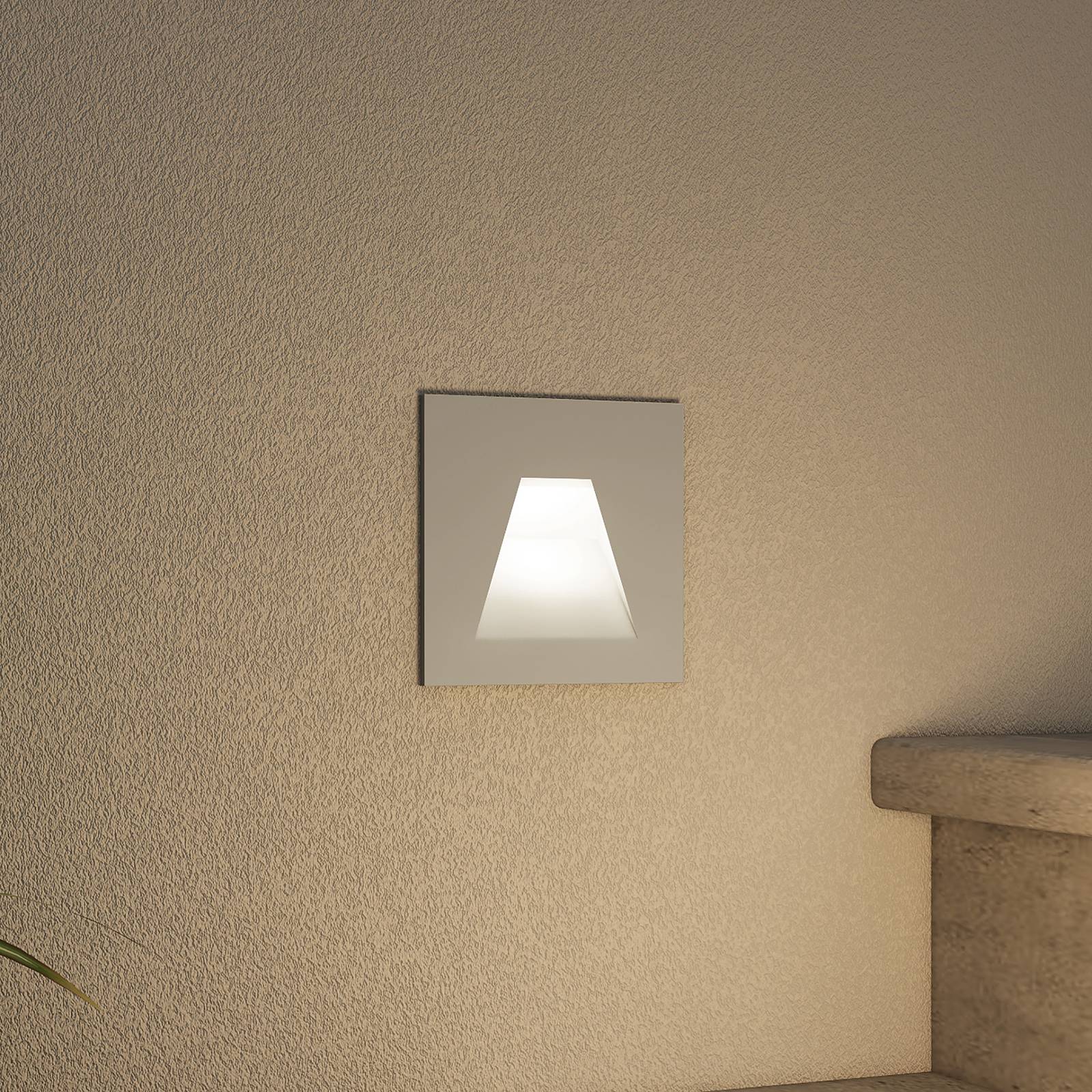 Arcchio Lasca -LED-uppovalaisin, hopea