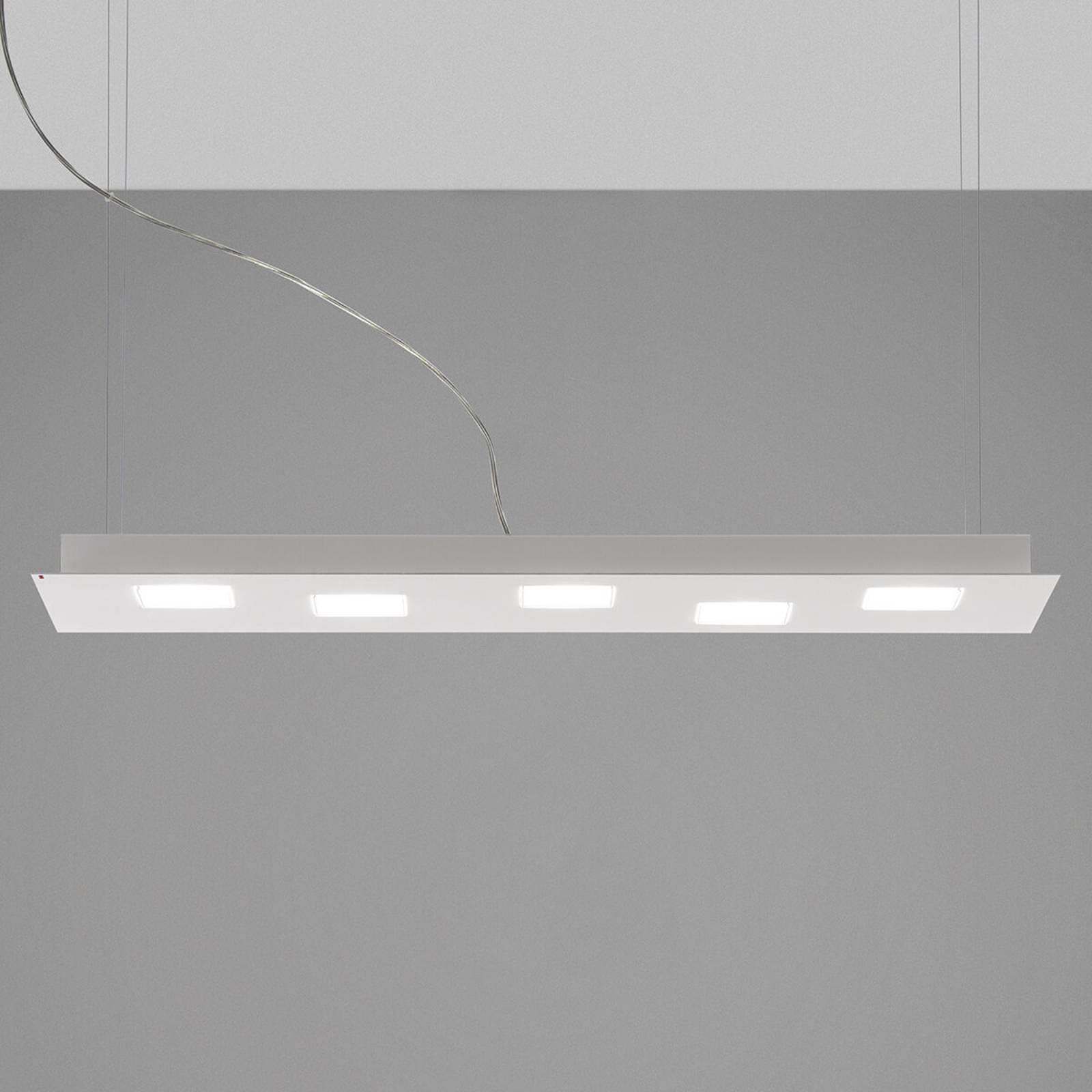 Fabbian Quarter -LED-riippuvalo 5-lamp. valkoinen