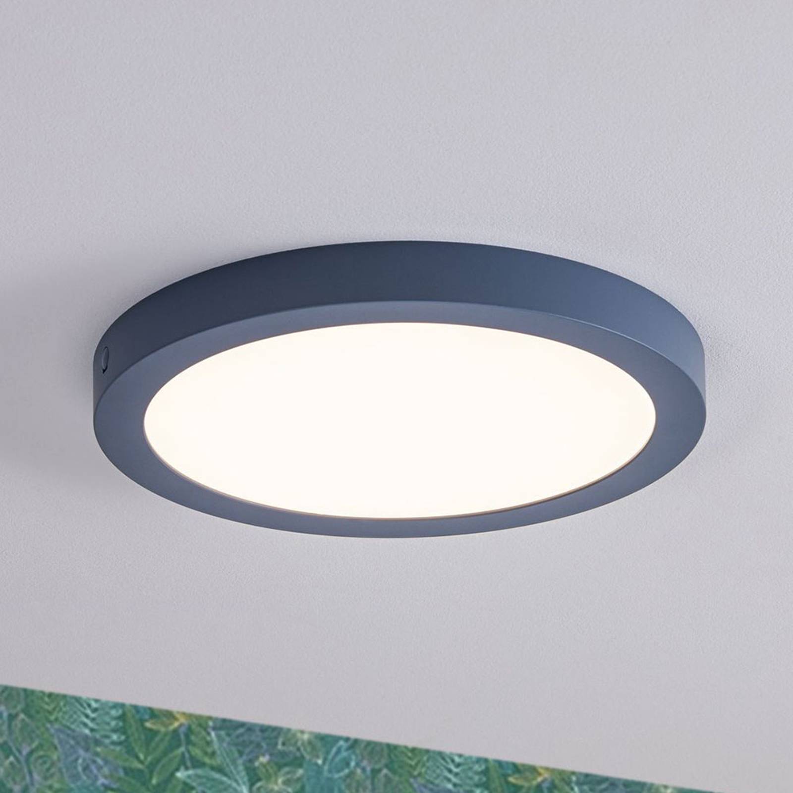 Paulmann-LED-paneeli Abia, pyöreä, harmaansininen